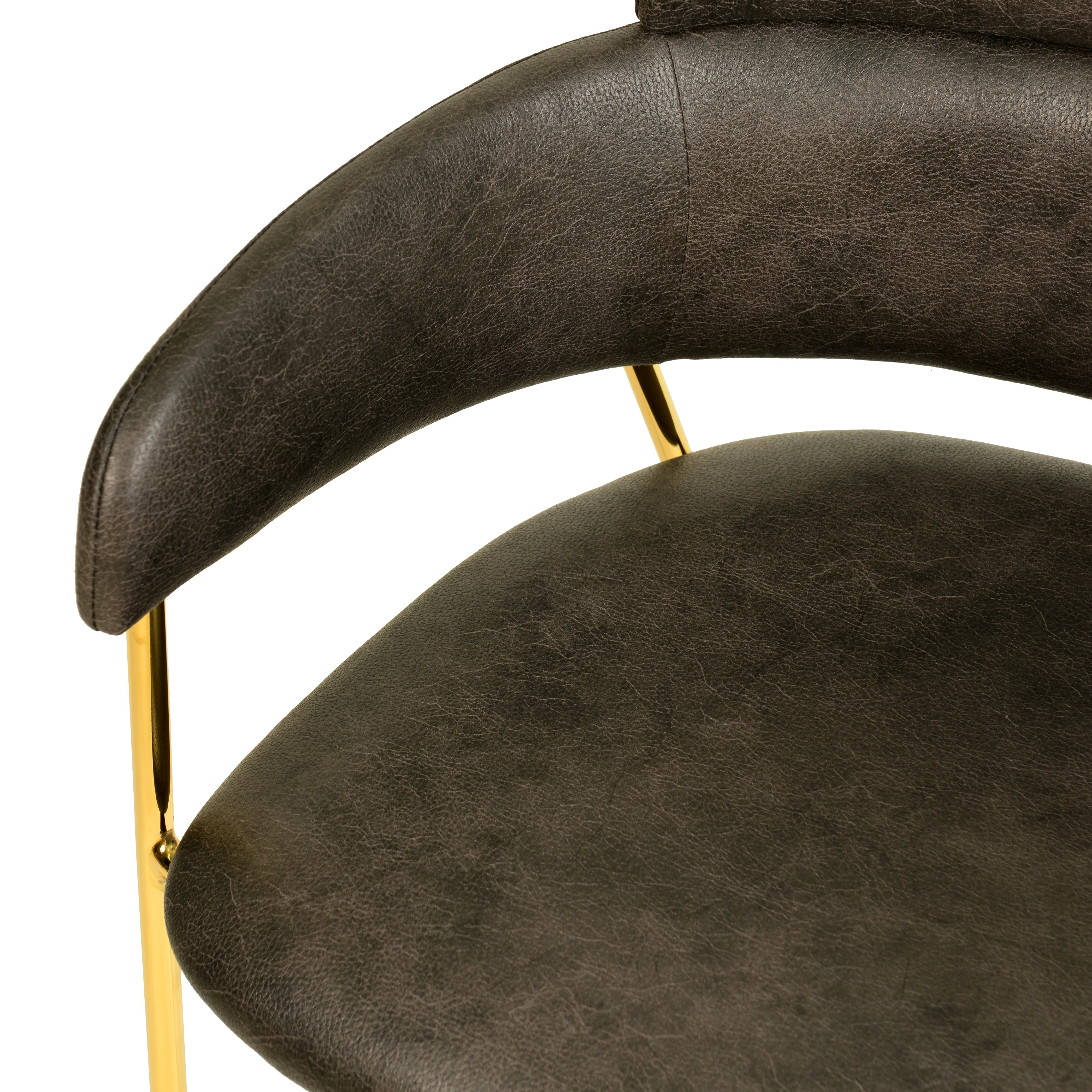 Axis Collection Modern Gold Dining Chair in Charcoal