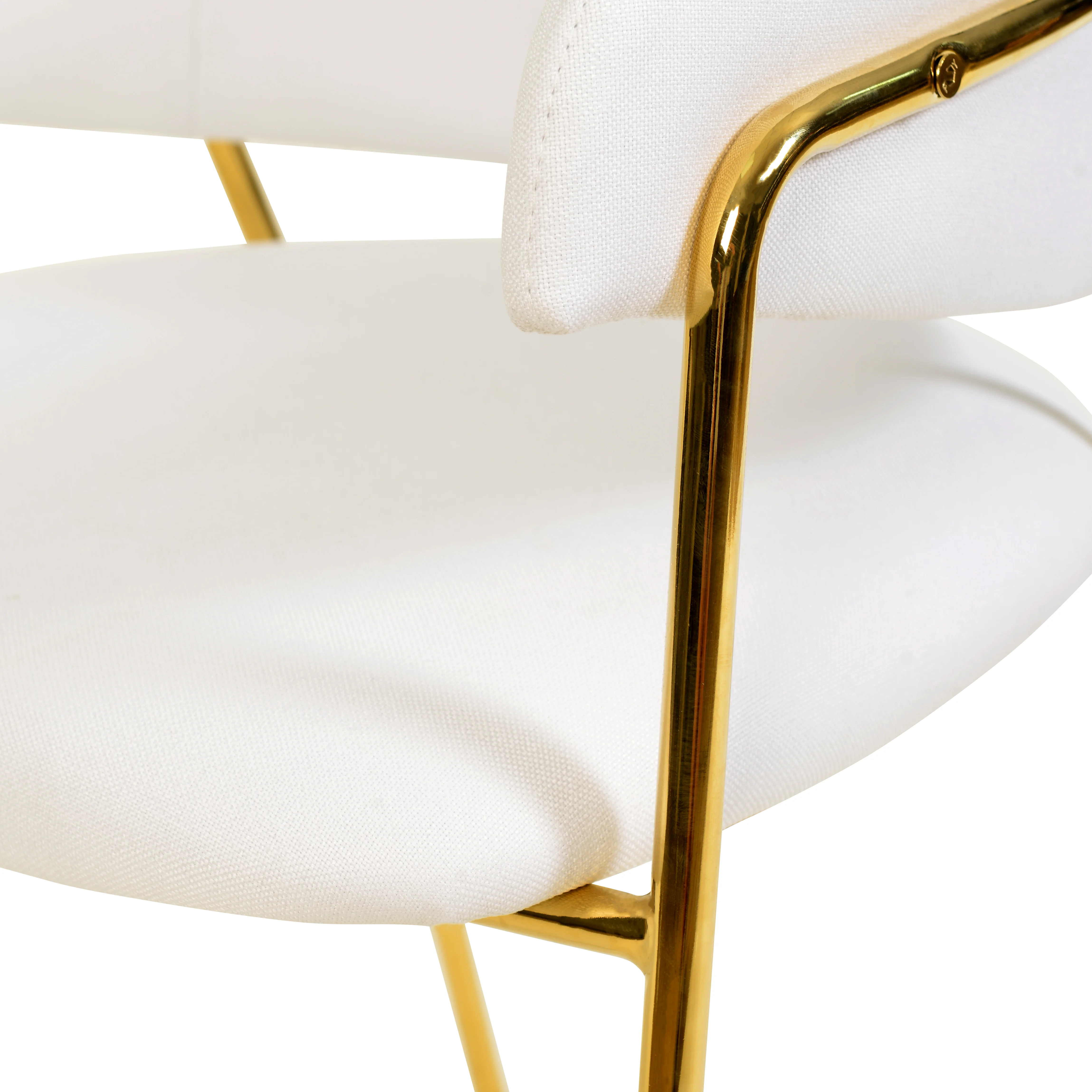 Axis Collection Modern Gold Dining Chair in White
