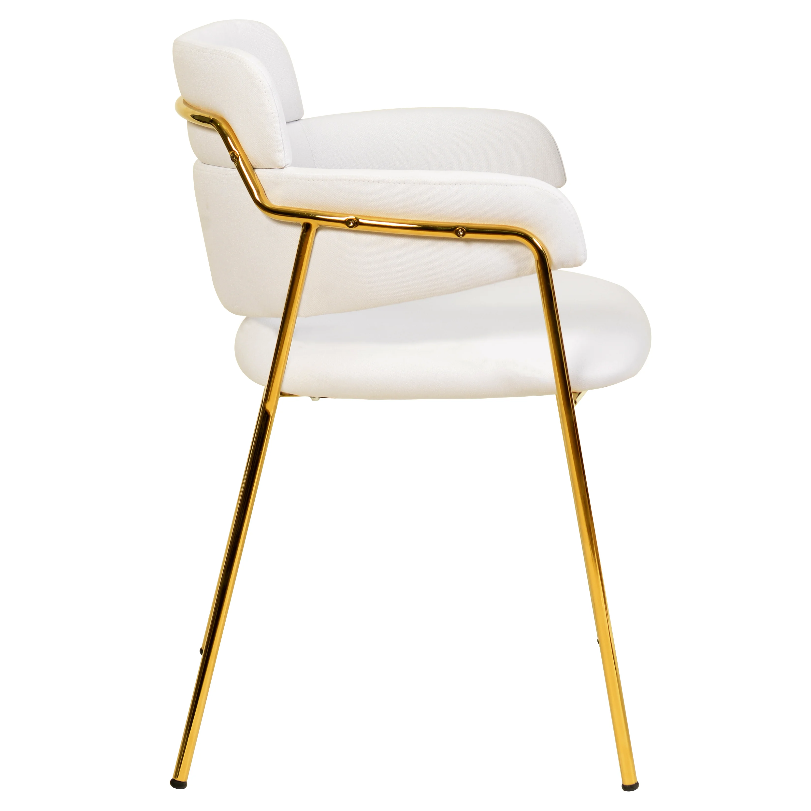 Axis Collection Modern Gold Dining Chair in White