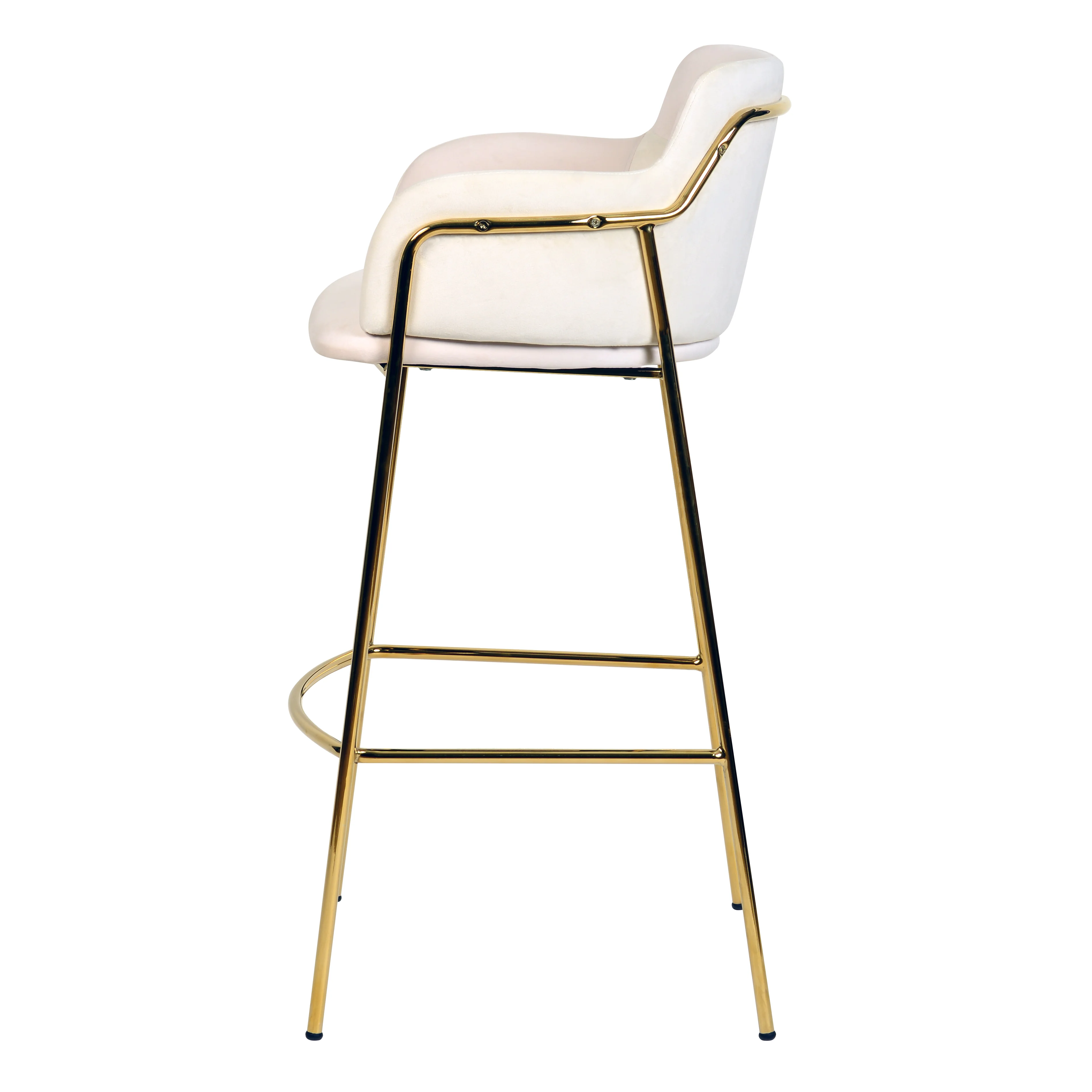 Axis Collection Modern Gold Bar height Chair in Biege
