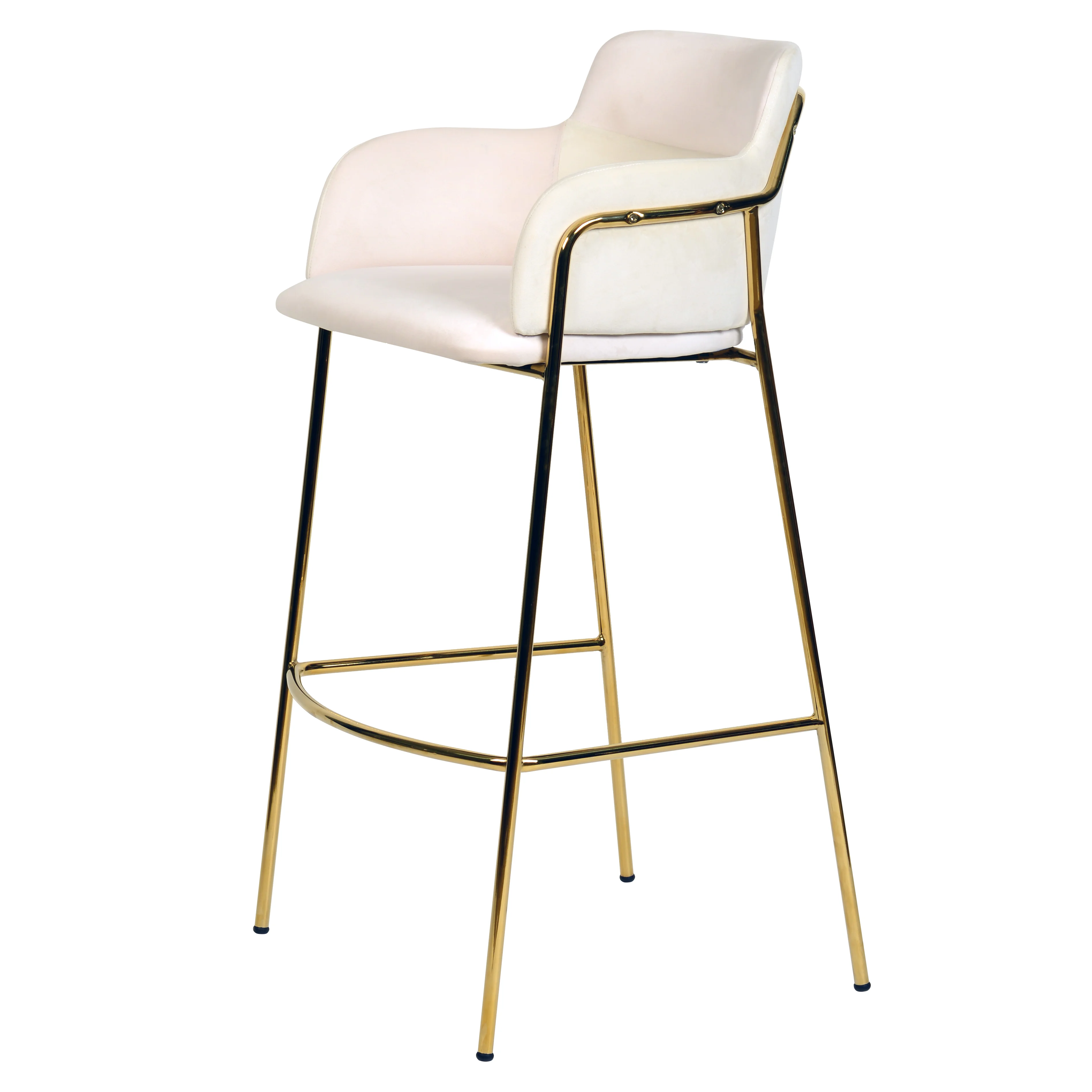 Axis Collection Modern Gold Bar height Chair in Biege