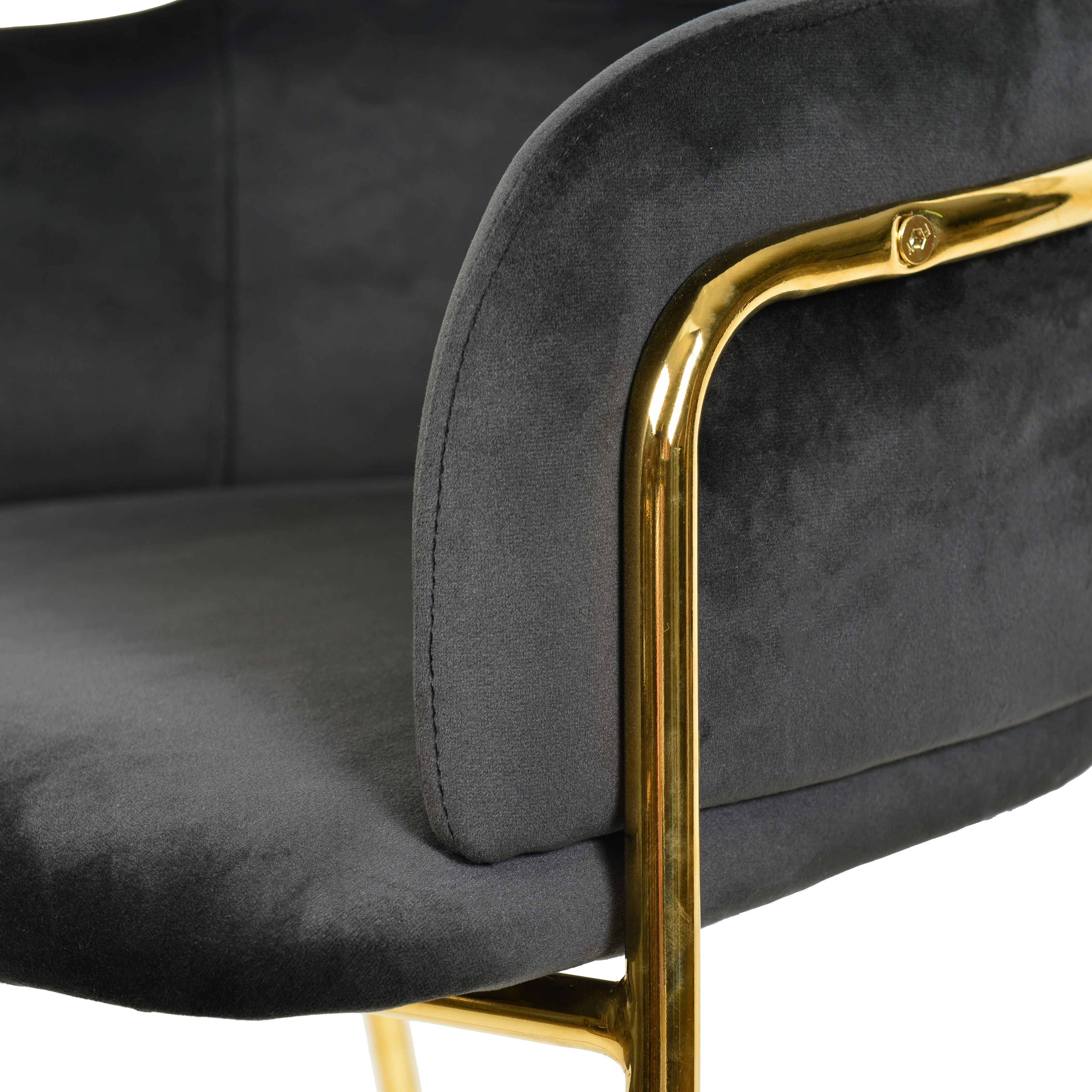 Axis Collection Modern Gold Bar height Chair in Black