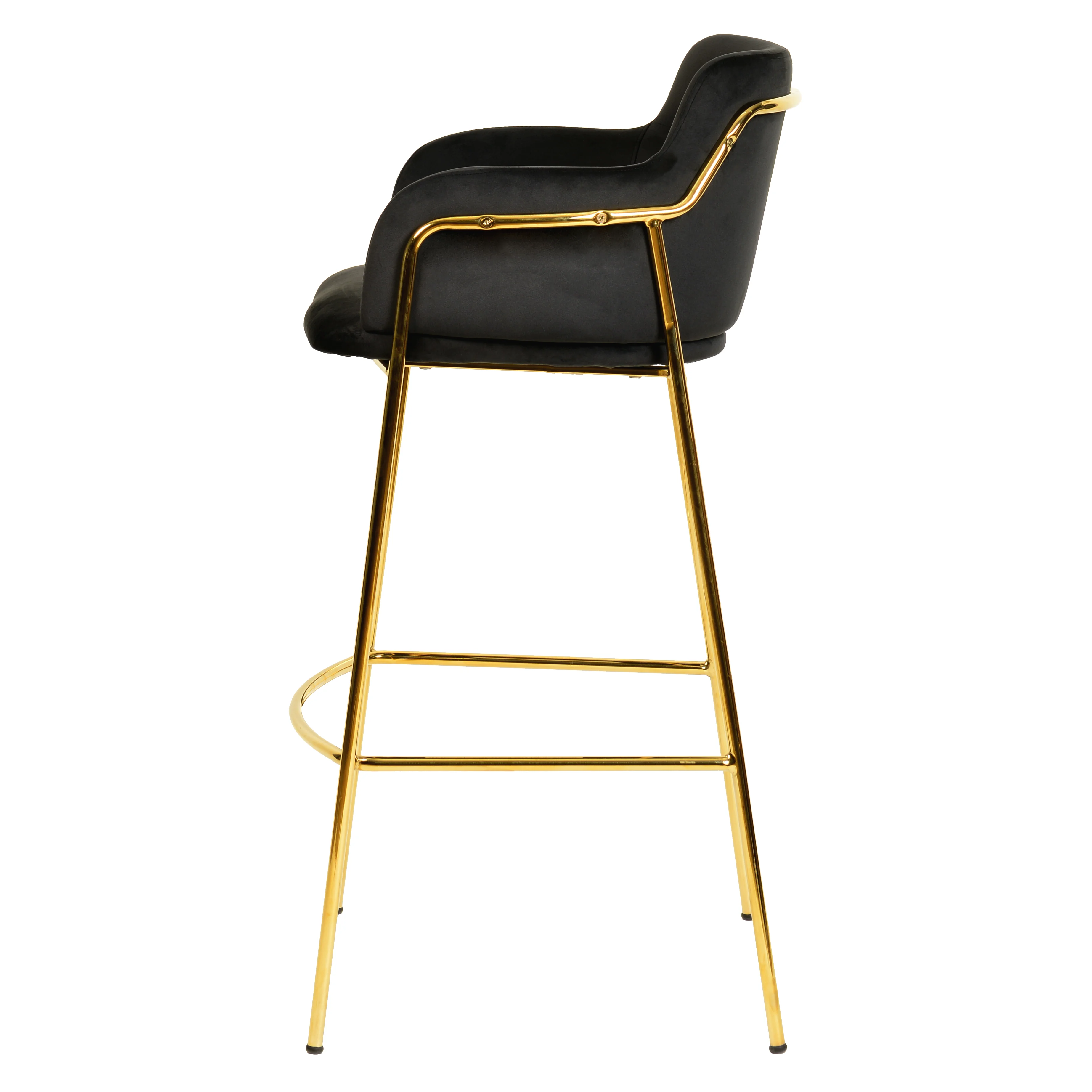 Axis Collection Modern Gold Bar height Chair in Black