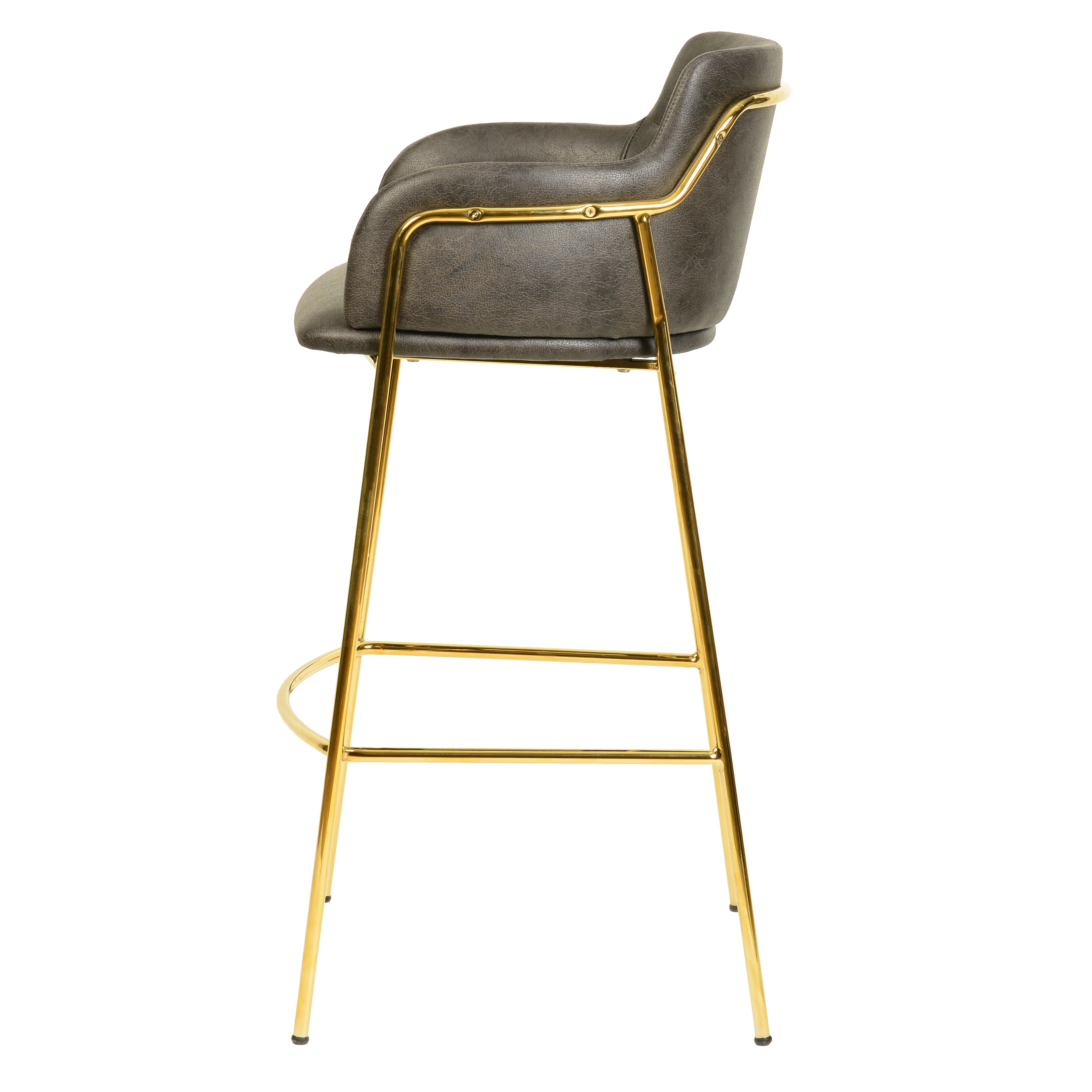 Axis Collection Modern Gold Bar height Chair in Charcoal