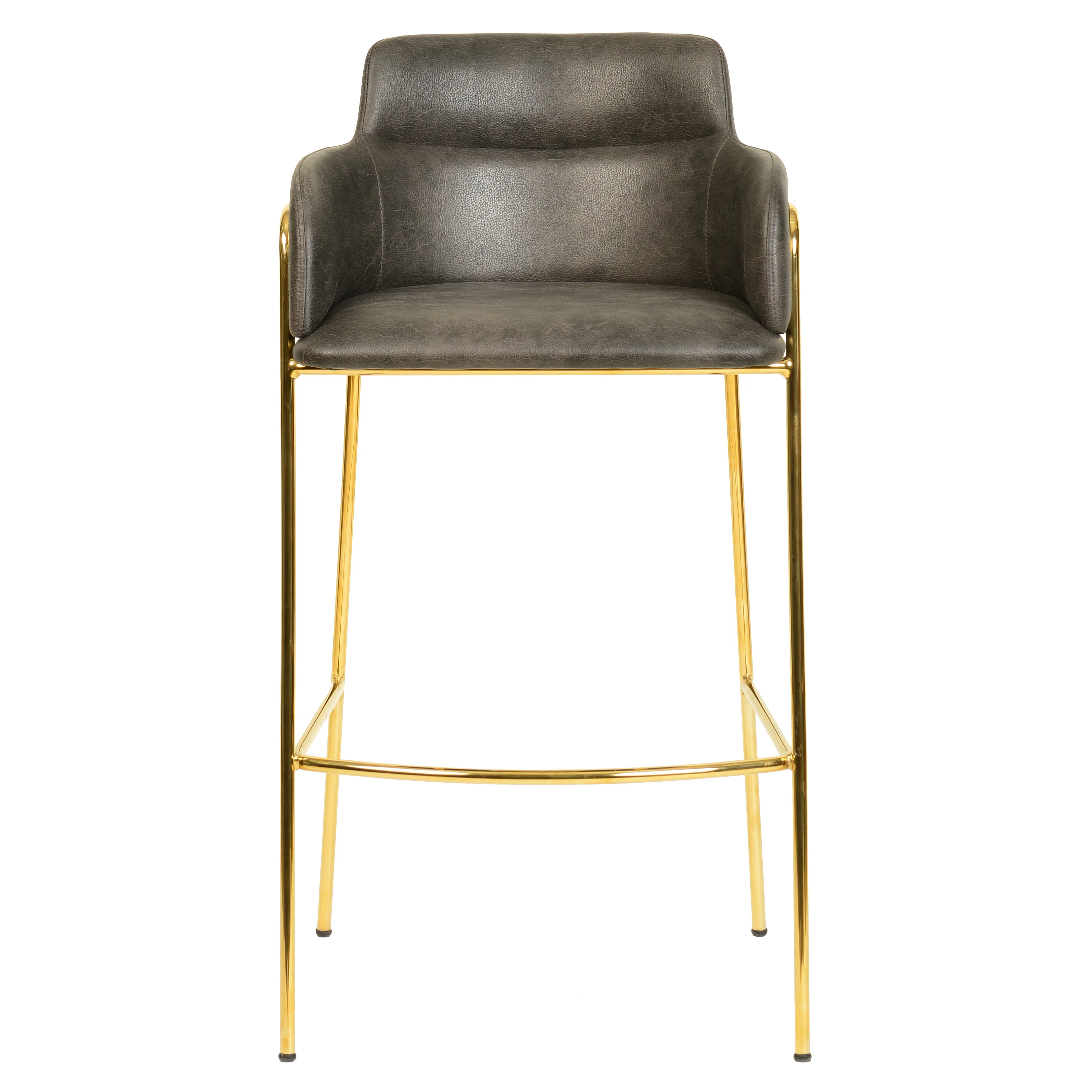 Axis Collection Modern Gold Bar height Chair in Charcoal