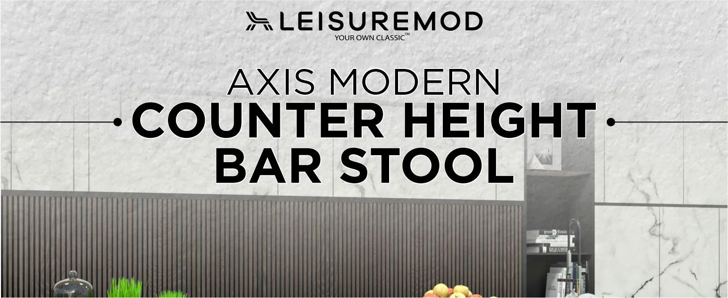 Axis Collection Modern Gold Bar height Chair in White