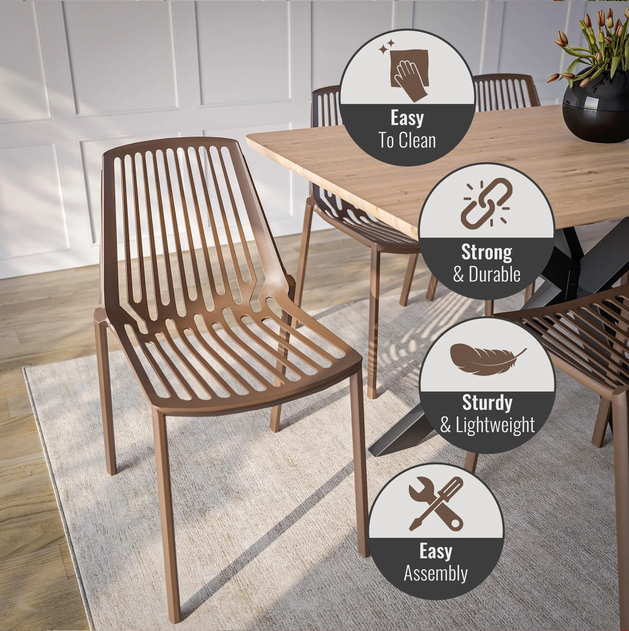 Acken Plastic Stackable Dining Chair