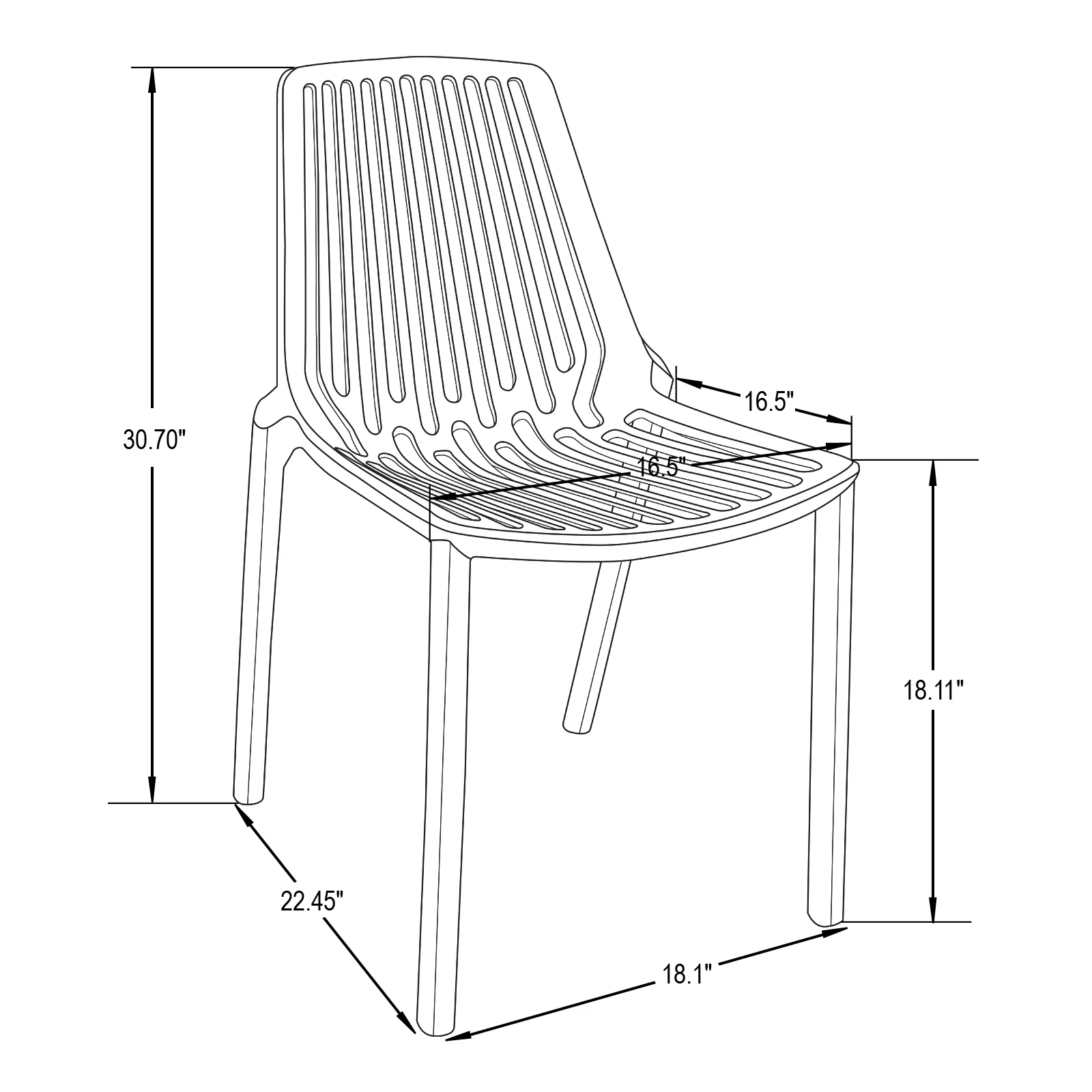 Acken Plastic Stackable Dining Chair