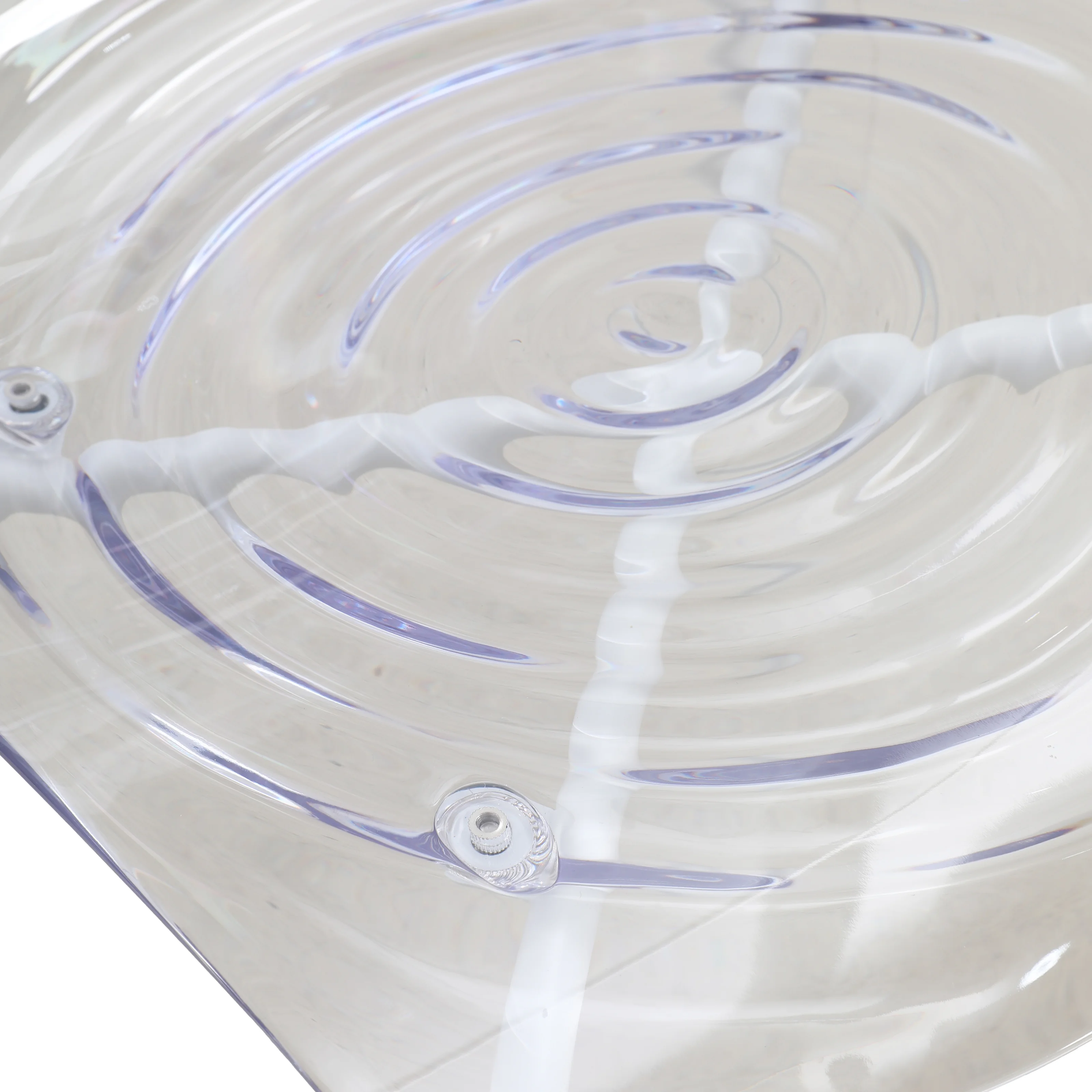 Astor Water Ripple Design Dining Chair in White Base Clear Seat Set of 4