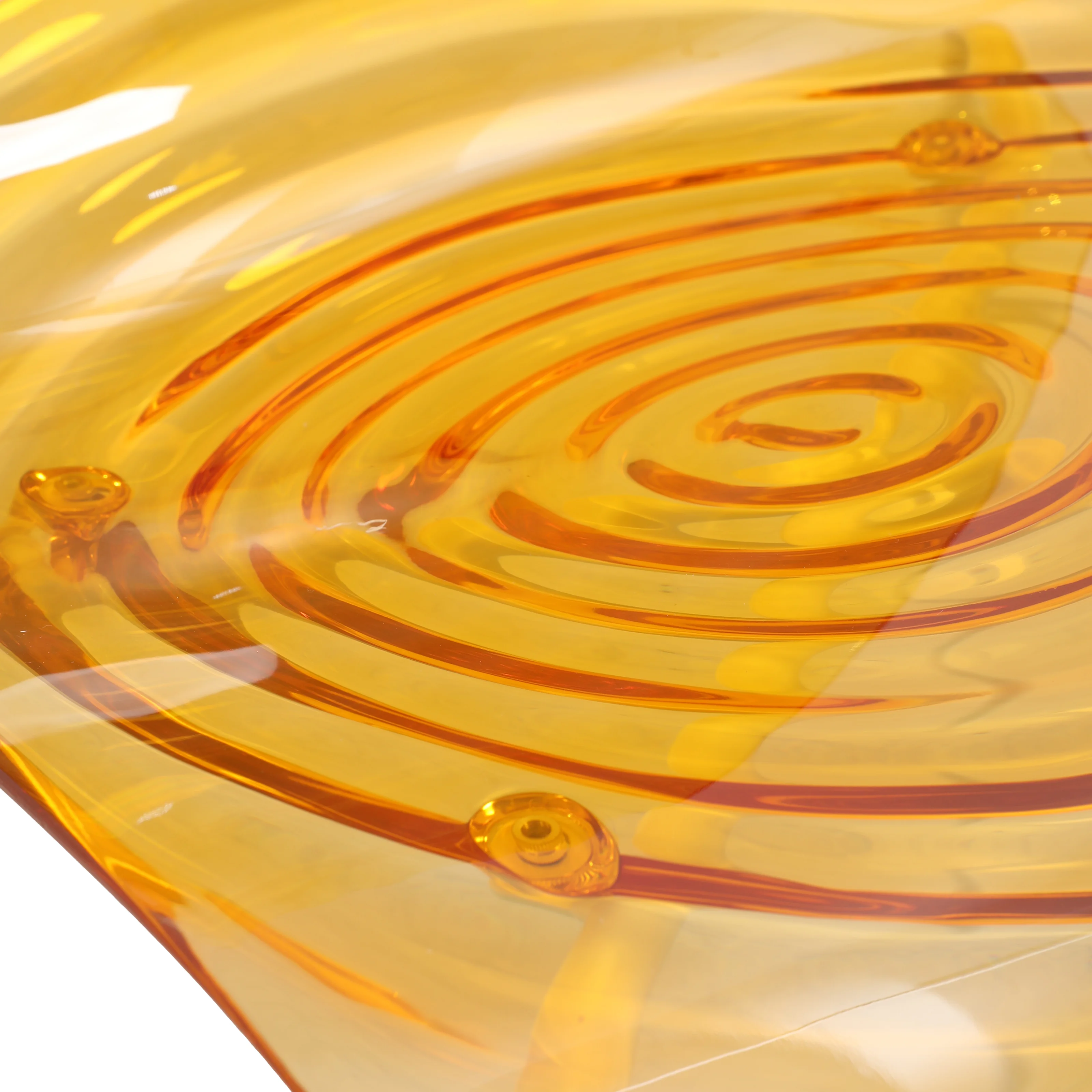 Astor Water Ripple Design Dining Chair in White Base Orange Seat