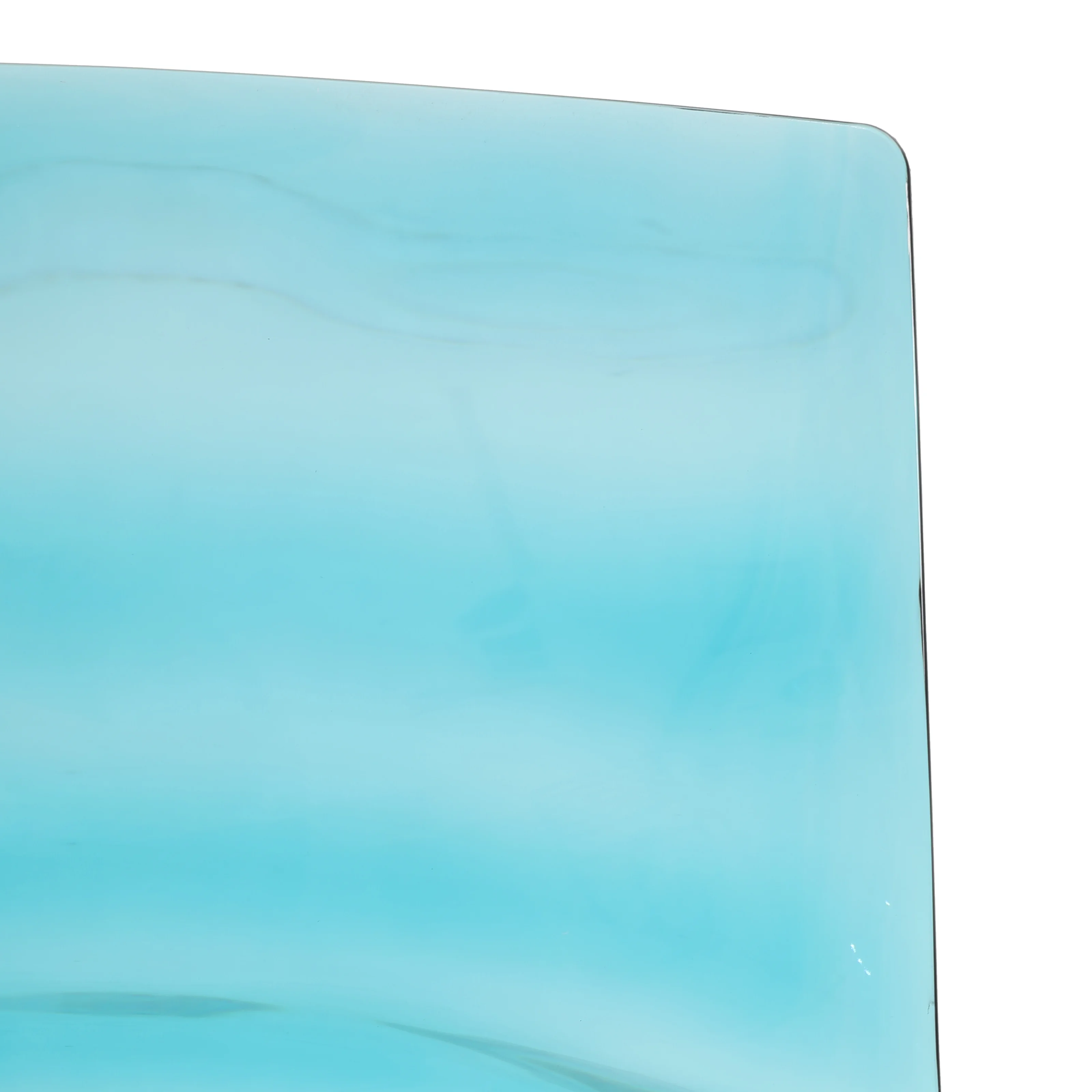 Astor Water Ripple Design Dining Chair in White Base Trans Blue Seat Set of 4