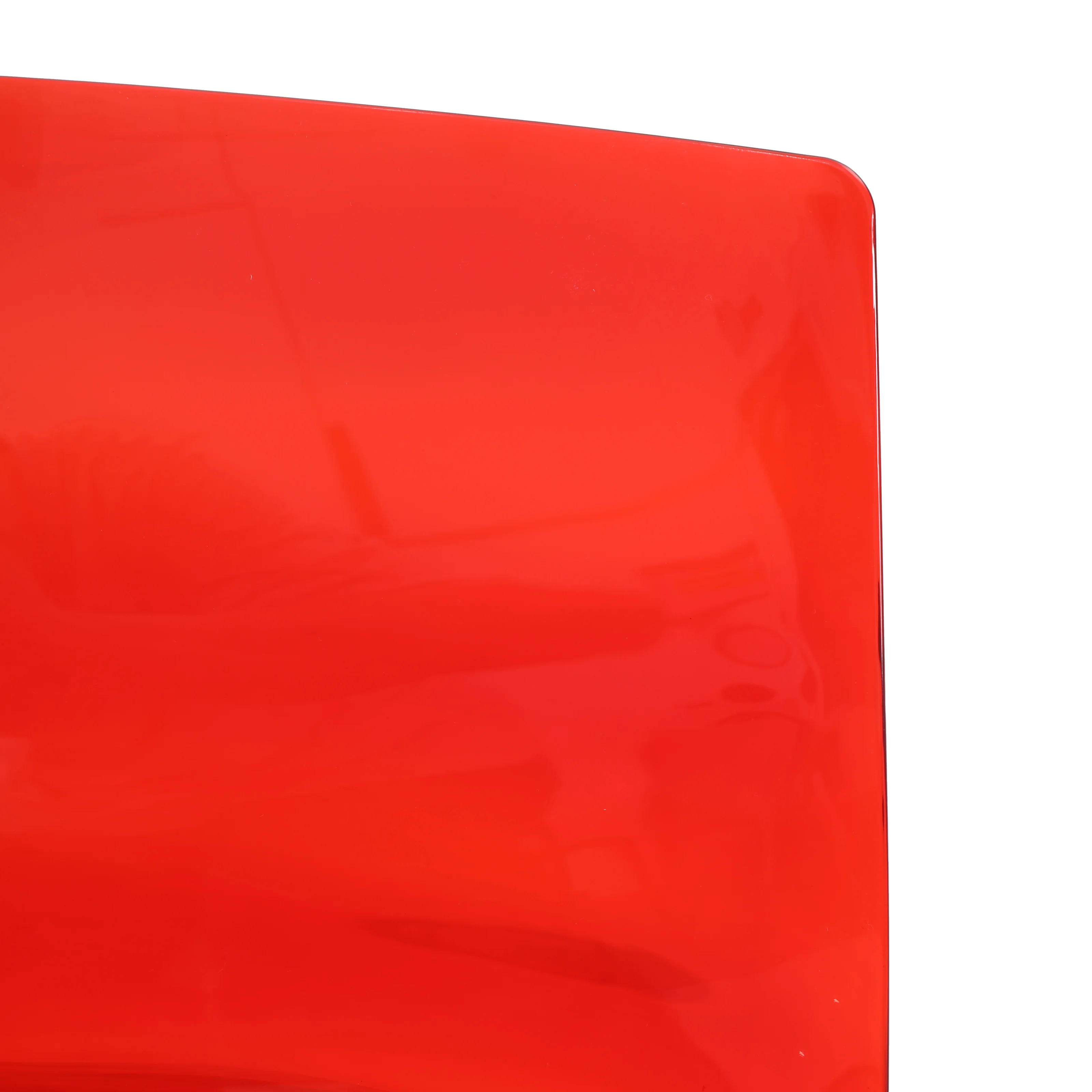 Astor Water Ripple Design Dining Chair in White Base Trans Red Seat Set of 4