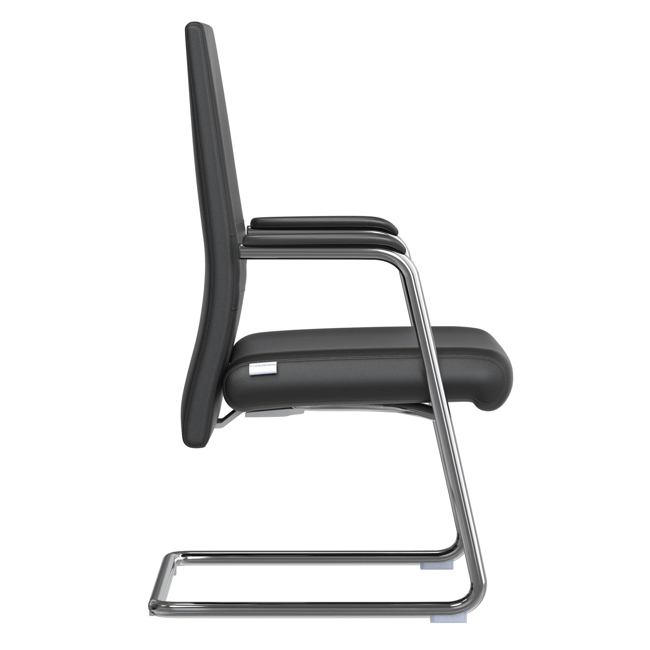 Aleen Series Guest Office Chair In Black Leather