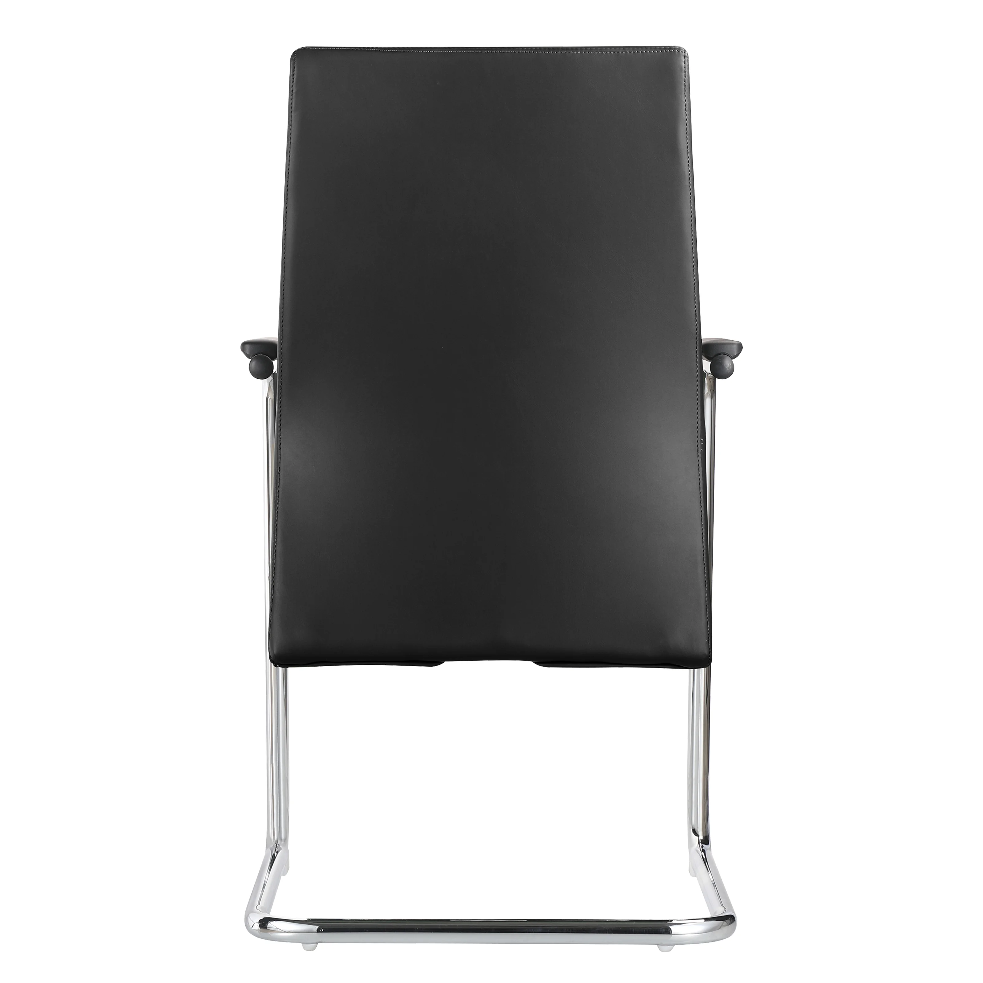 Aleen Series Guest Office Chair In Black Leather