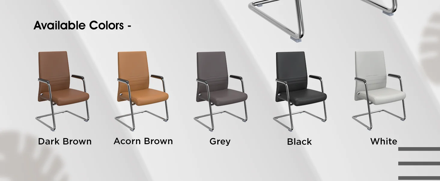 Aleen Series Guest Office Chair In Black Leather