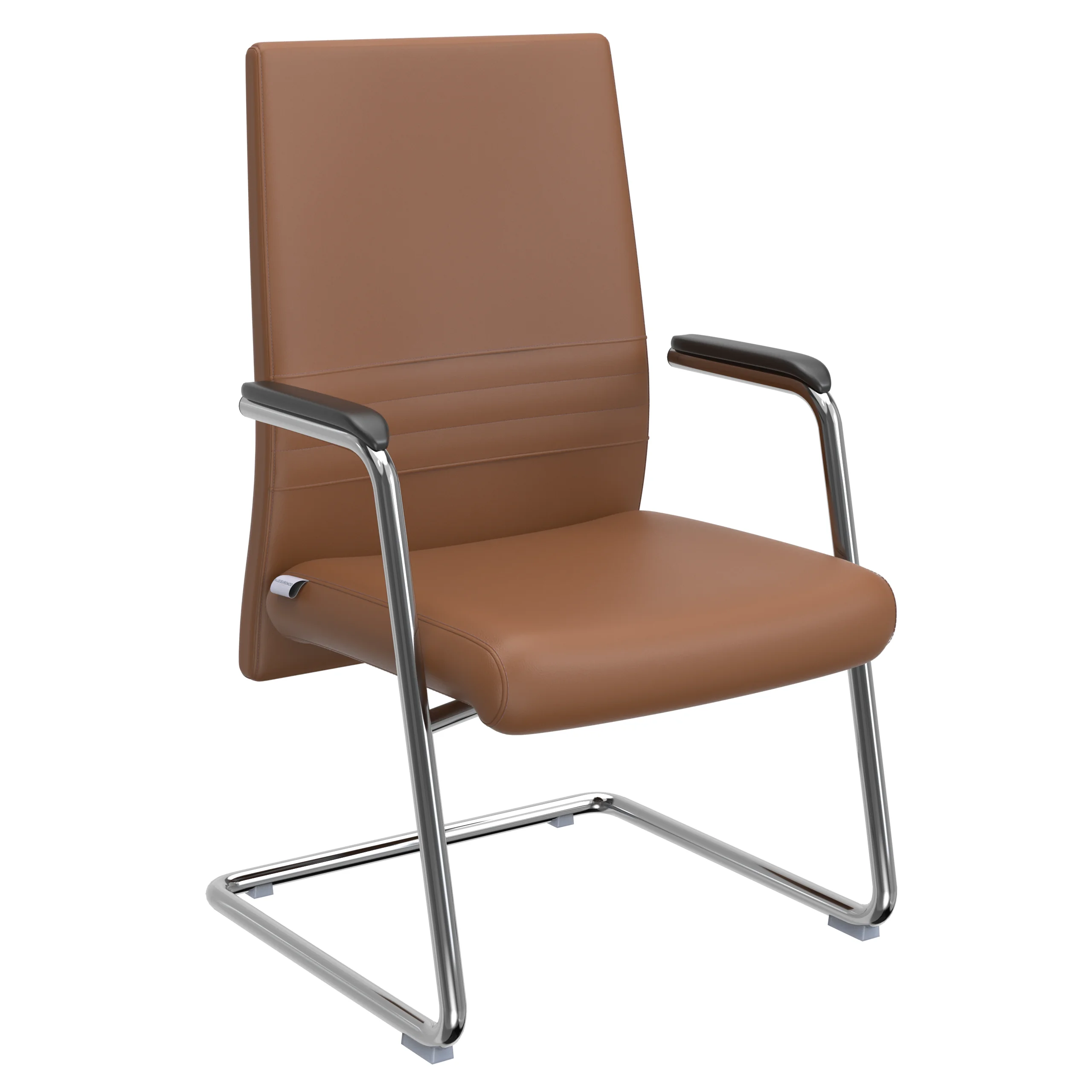 Aleen Series Guest Office Chair In Dark Brown Leather