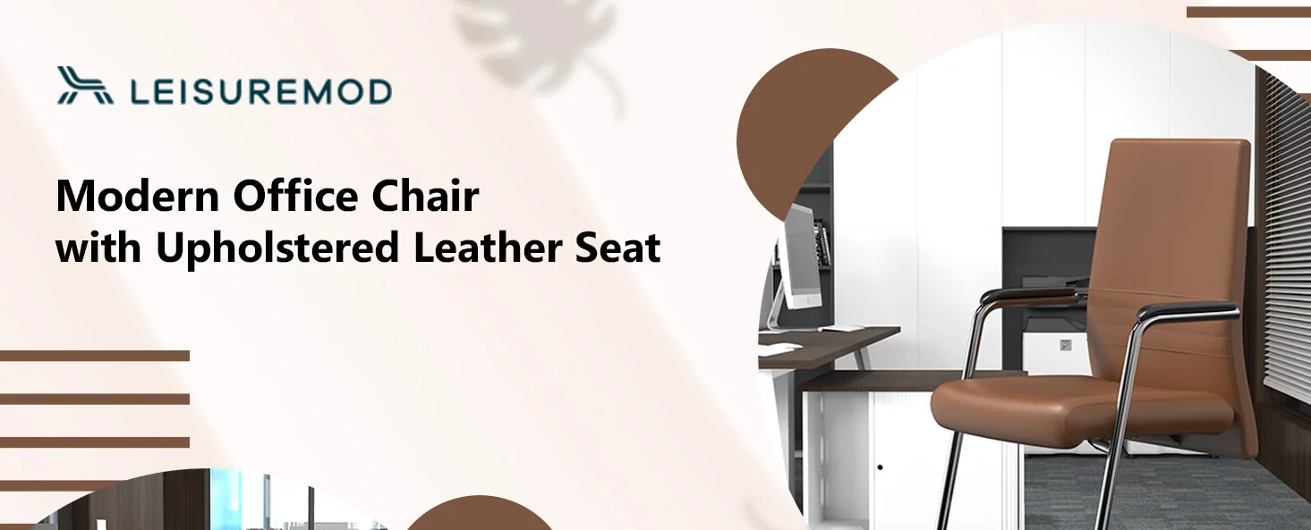 Aleen Series Guest Office Chair In Dark Brown Leather