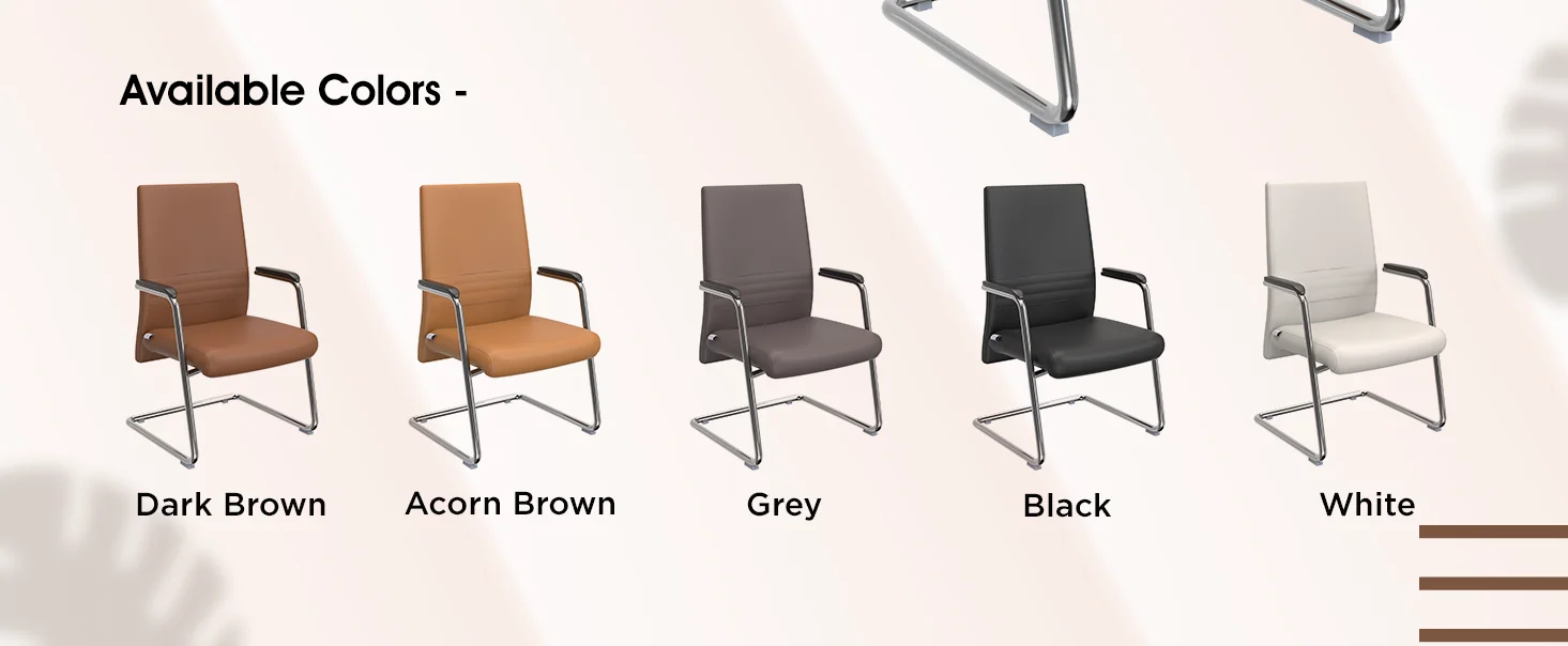 Aleen Series Guest Office Chair In Dark Brown Leather