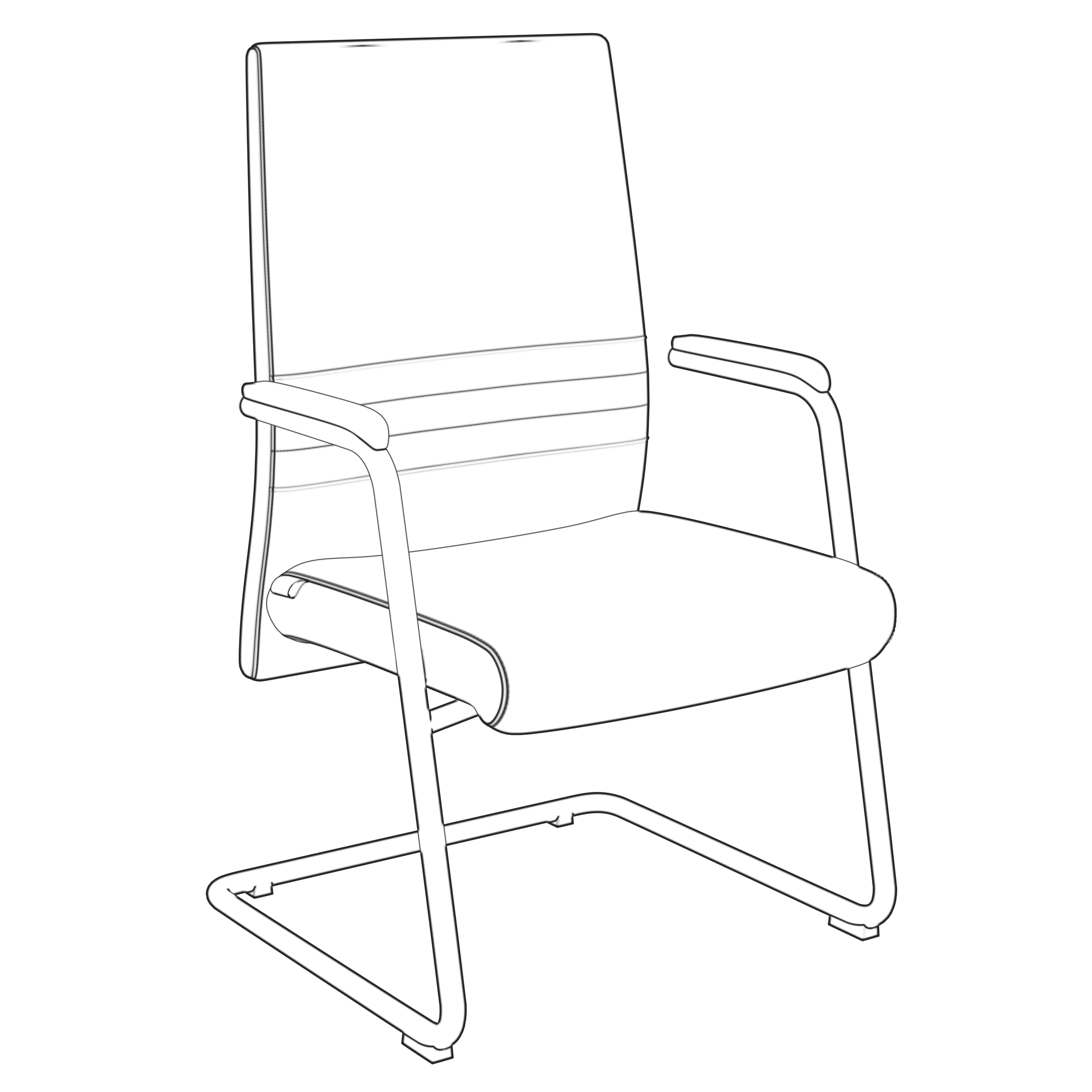 Aleen Series Guest Office Chair In Dark Brown Leather