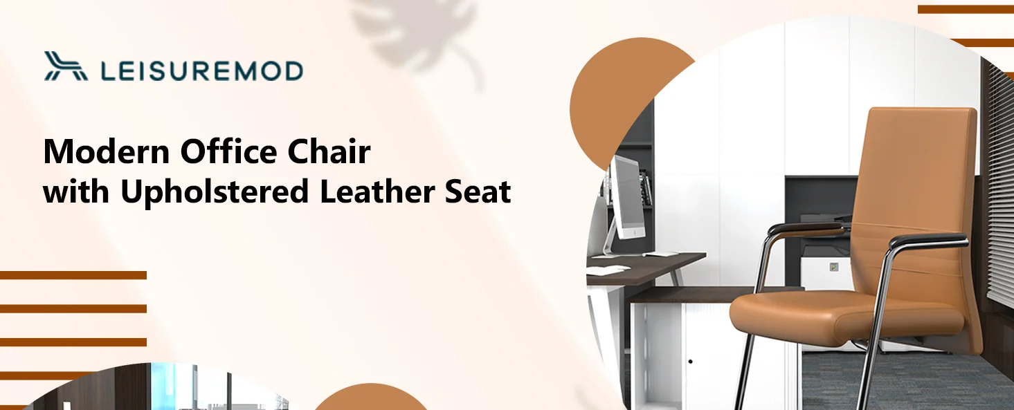 Aleen Series Guest Office Chair In Acorn Brown Leather