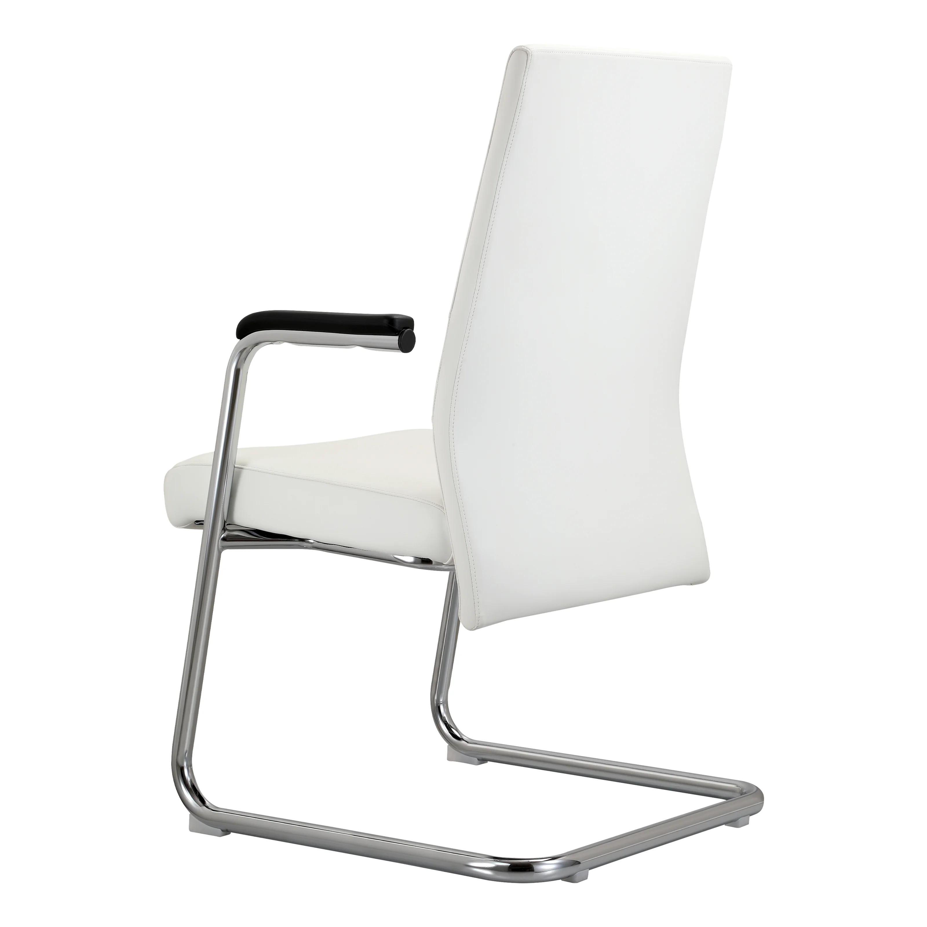 Aleen Series Guest Office Chair In White Leather