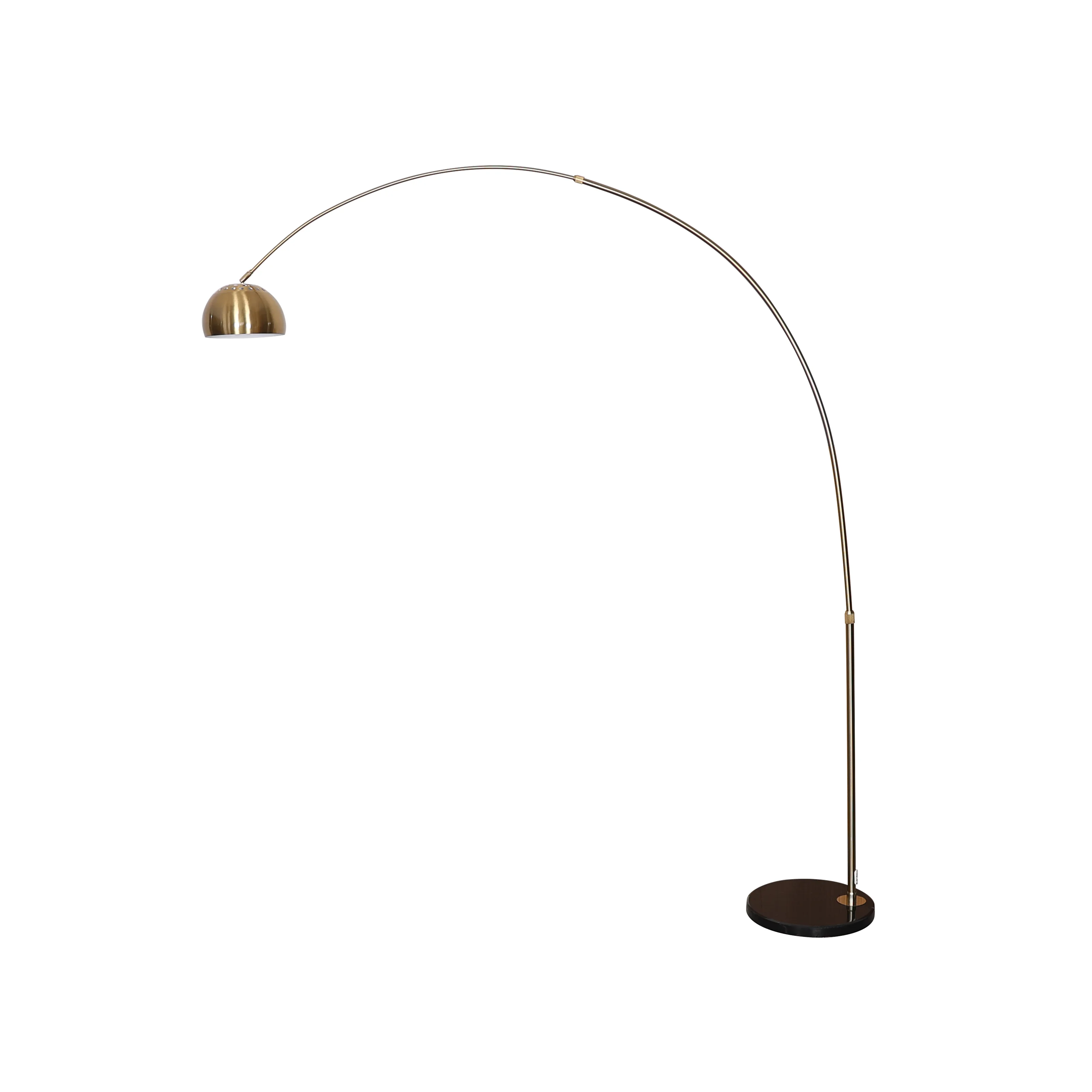 Arco Mid-Century Modern Arched Floor Lamp 75.6" Height with Black Round Marble Base and Metal Dome Lamp Shade for Living Room and Bedroom