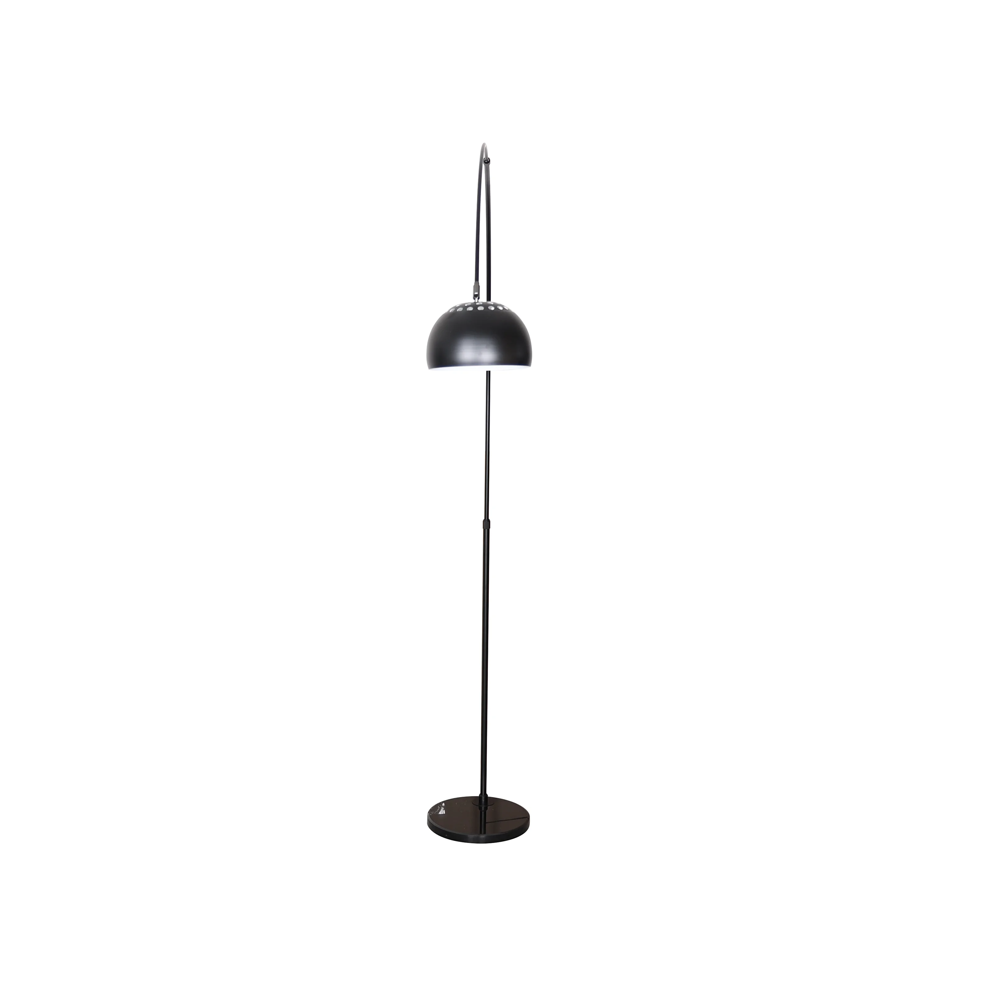 Arco Mid-Century Modern Arched Floor Lamp 75.6" Height with Black Round Marble Base and Metal Dome Lamp Shade for Living Room and Bedroom