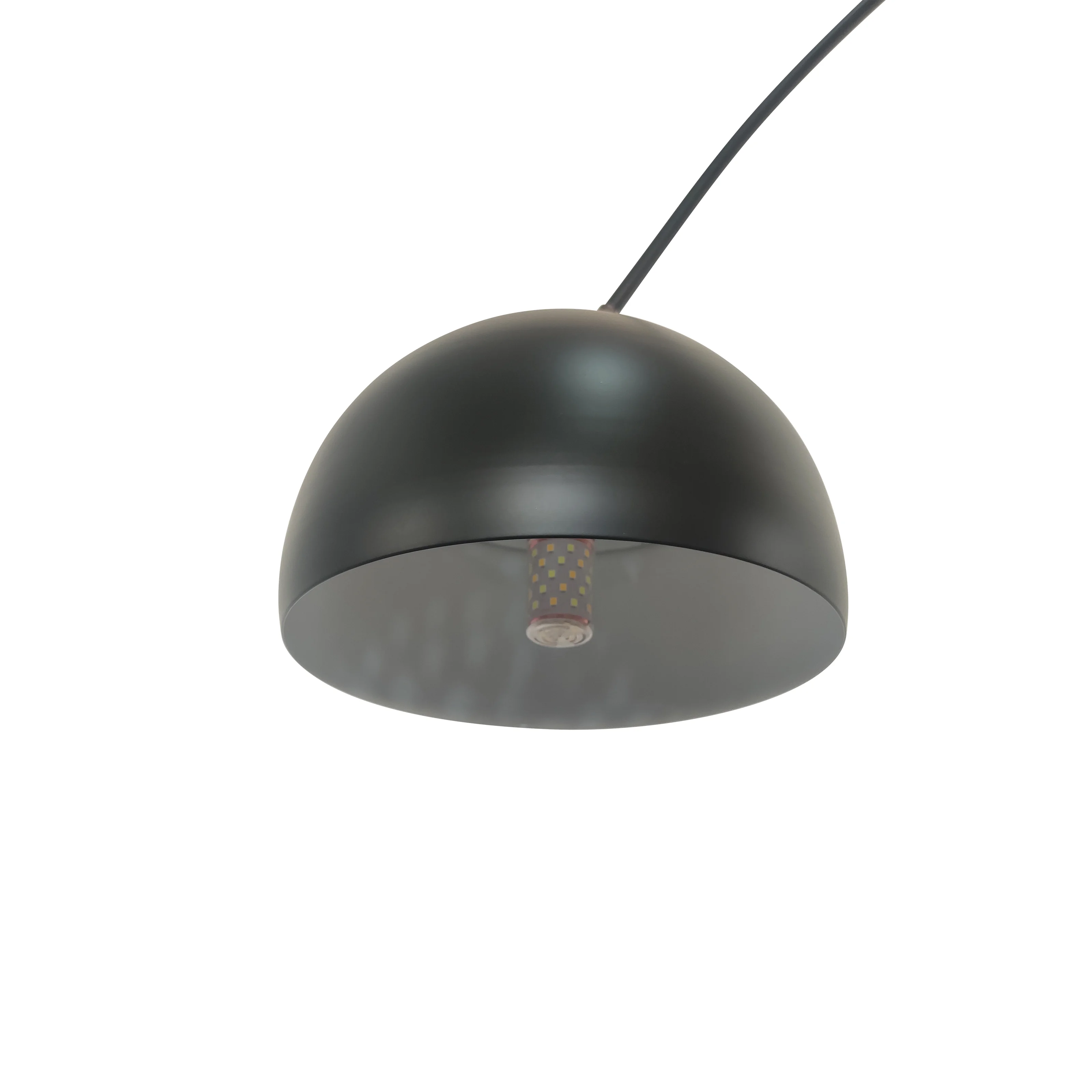 Arco Mid-Century Modern Arched Floor Lamp 75.6" Height with White Round Marble Base and Metal Dome Lamp Shade for Living Room and Bedroom