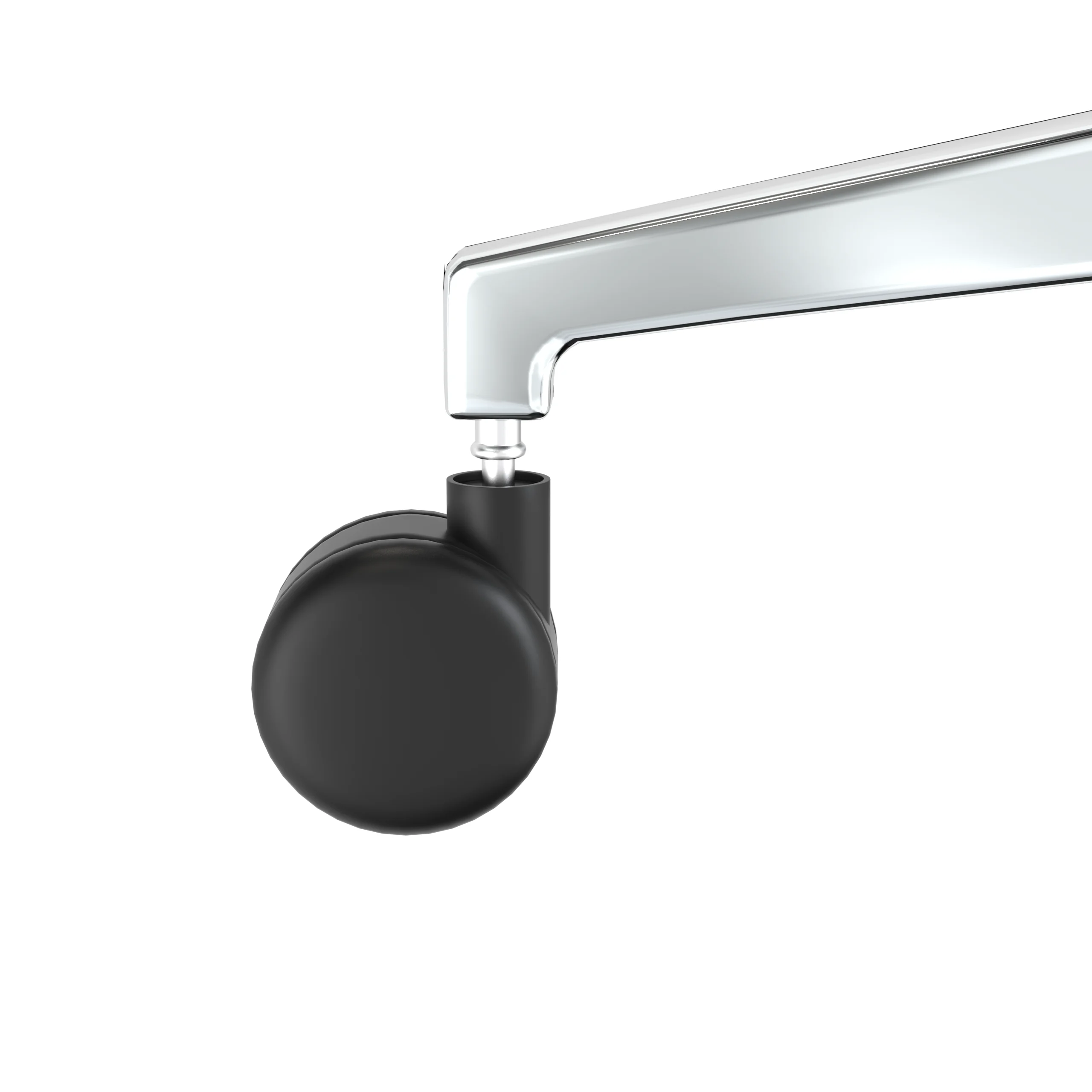 Aleen Office Chair in Upholstered Leather and Iron Frame with Swivel and Tilt in Black