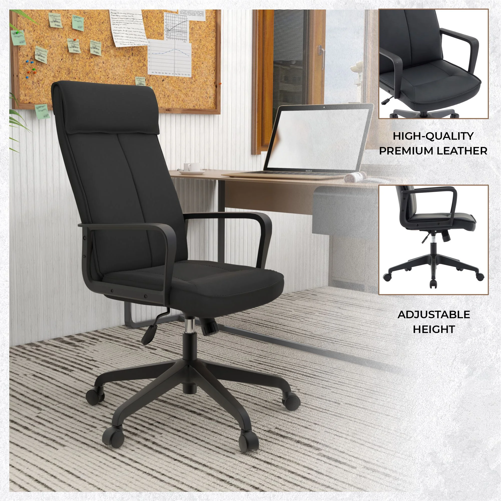 Aiaria Collection Modern Office Chair In Black