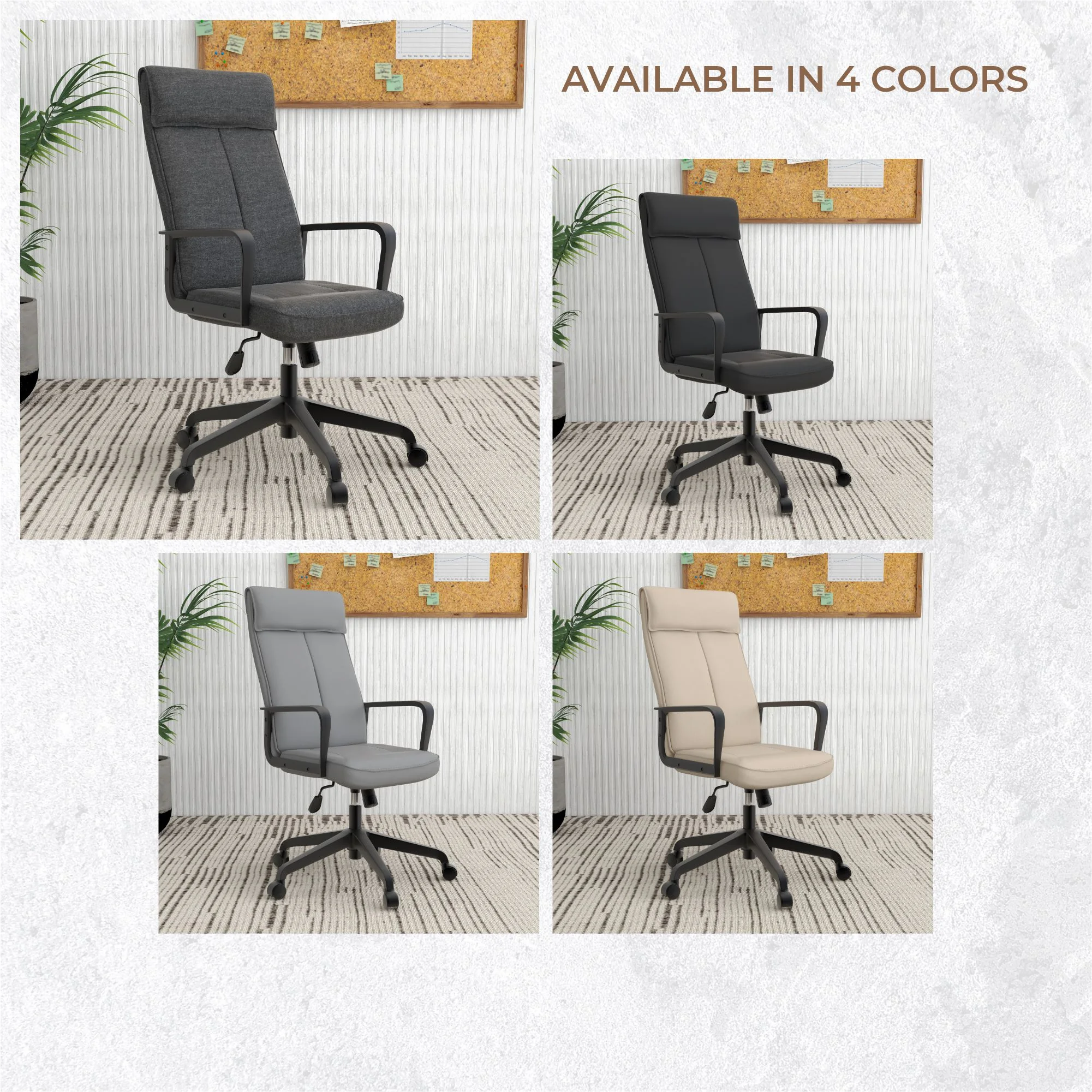 Aiaria Collection Modern Office Chair In Charcoal Fabric