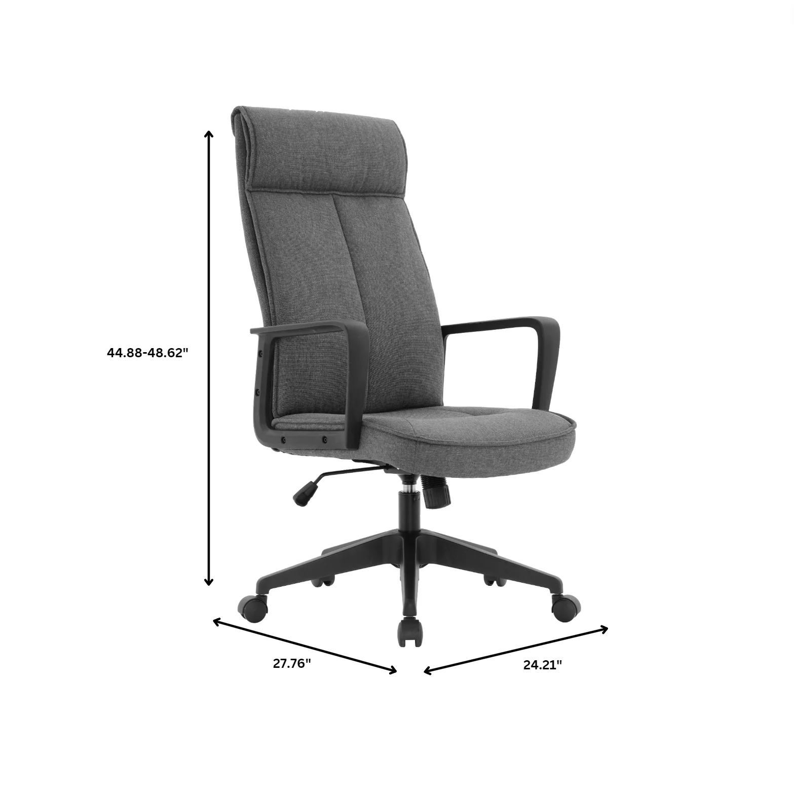 Aiaria Collection Modern Office Chair In Charcoal Fabric