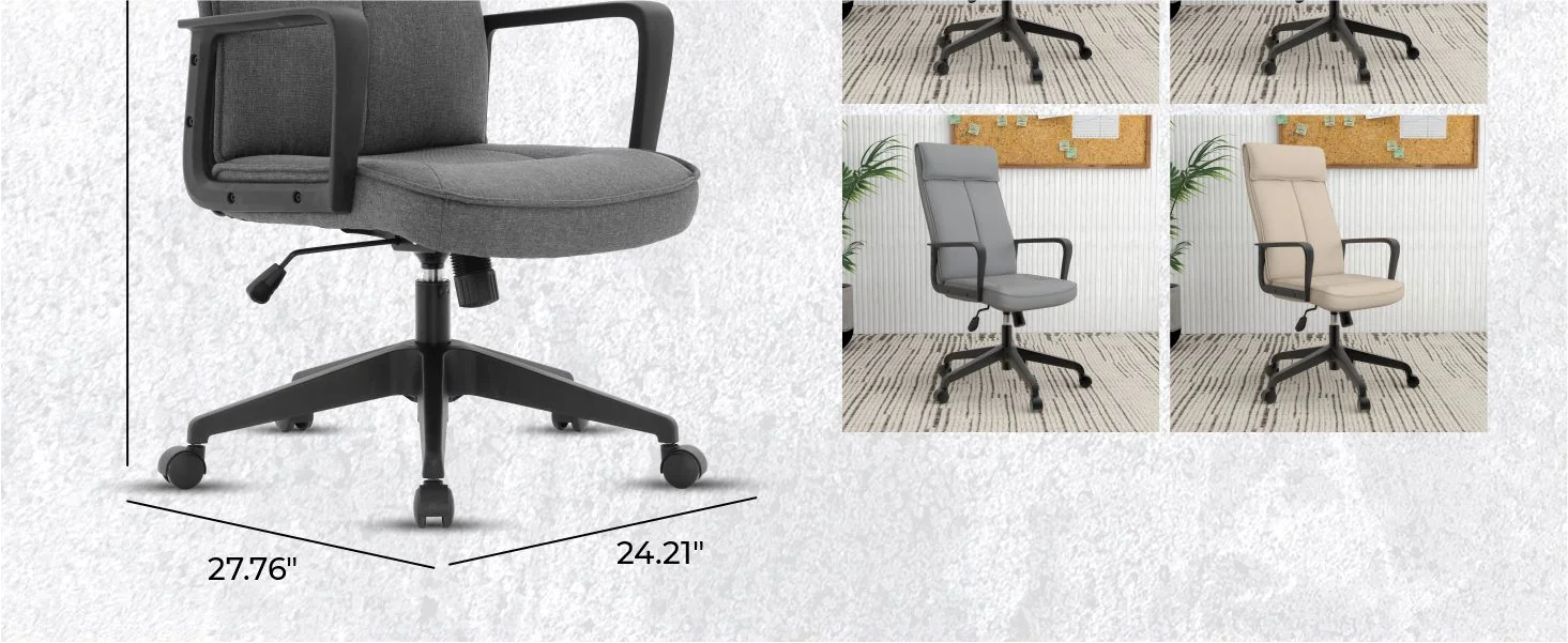 Aiaria Collection Modern Office Chair In Charcoal Fabric