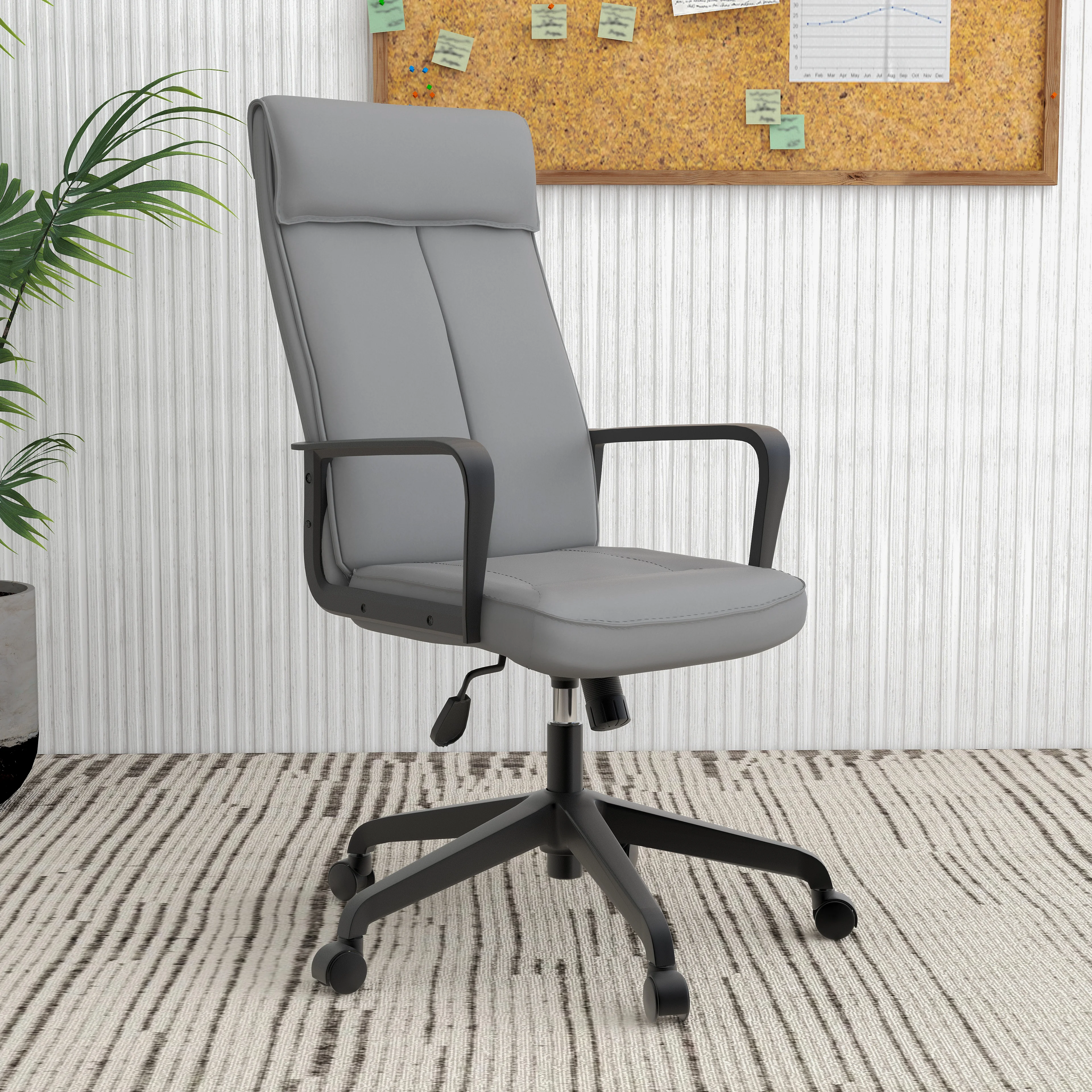 Aiaria Collection Modern Office Chair In Grey