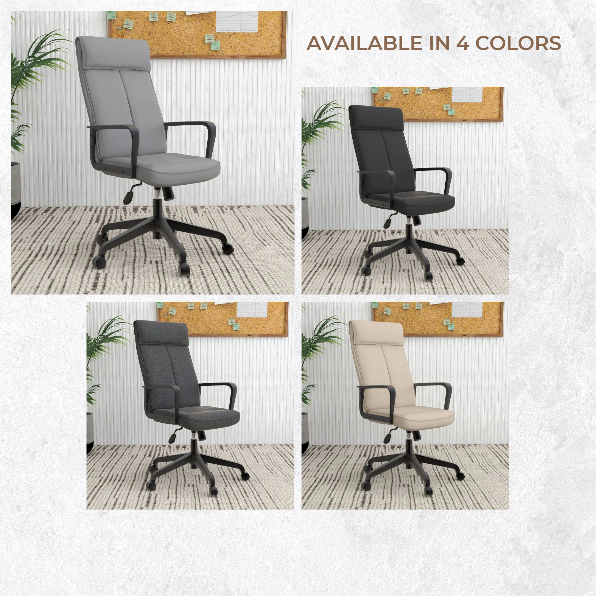 Aiaria Collection Modern Office Chair In Grey