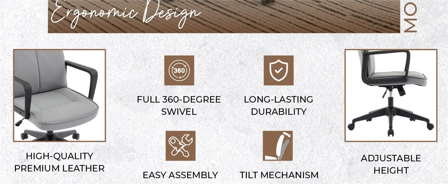 Aiaria Collection Modern Office Chair In Grey