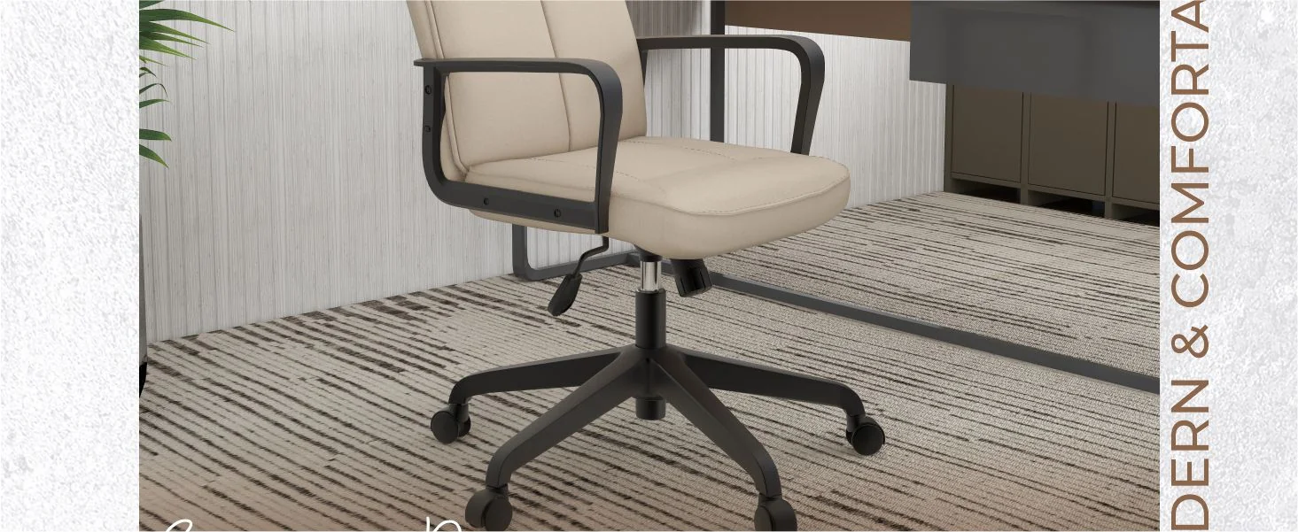 Aiaria Collection Modern Office Chair In Tan