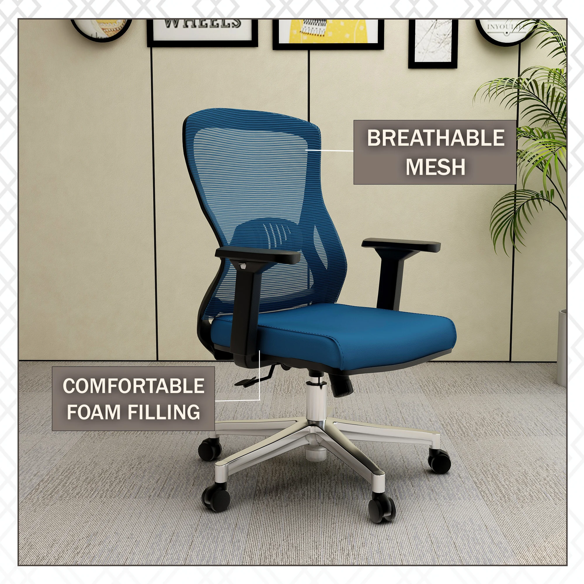 Office Adorit Series Office Task Chair In Blue