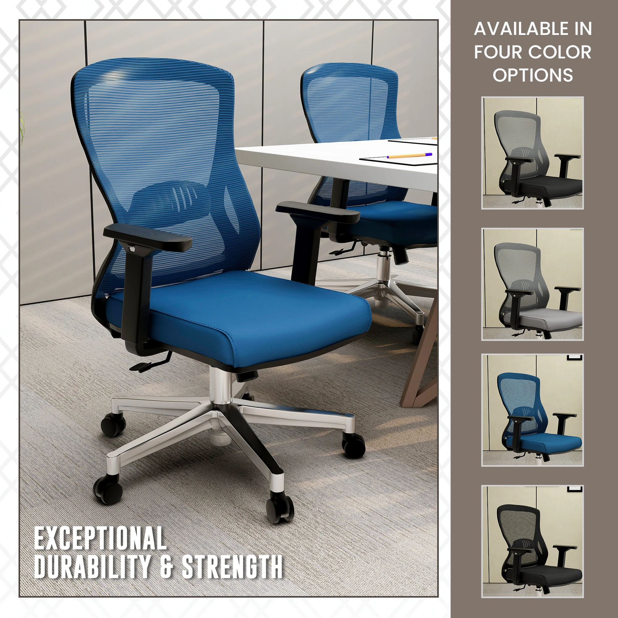 Office Adorit Series Office Task Chair In Blue