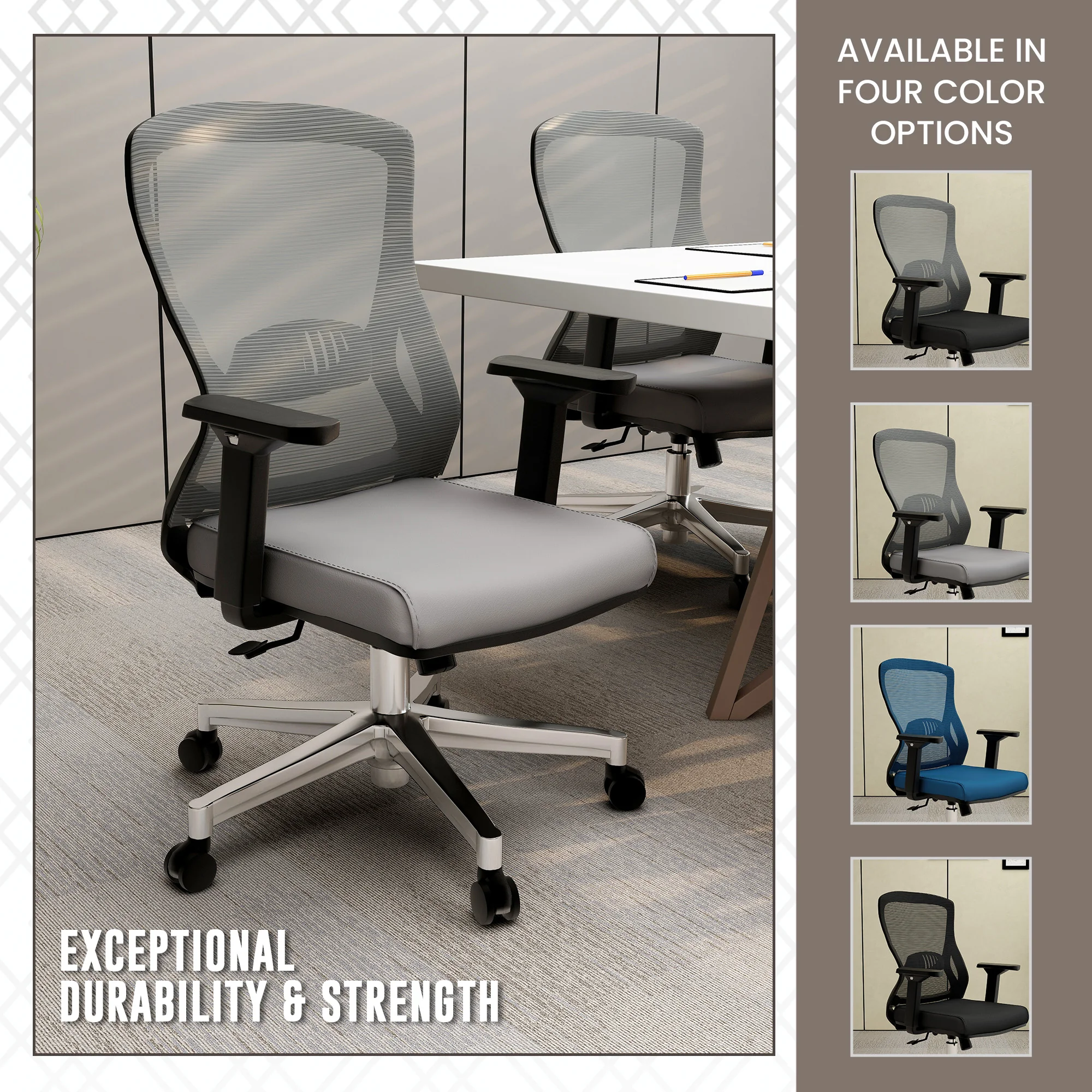 Office Adorit Series Office Task Chair In Grey