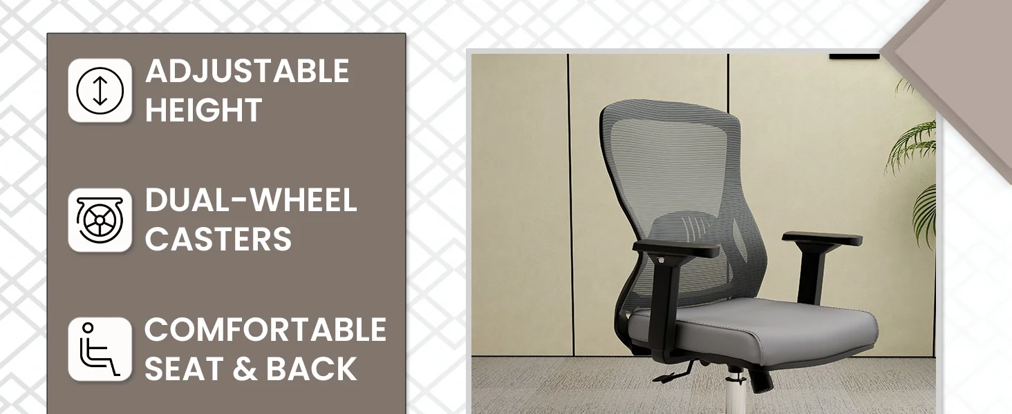 Office Adorit Series Office Task Chair In Grey