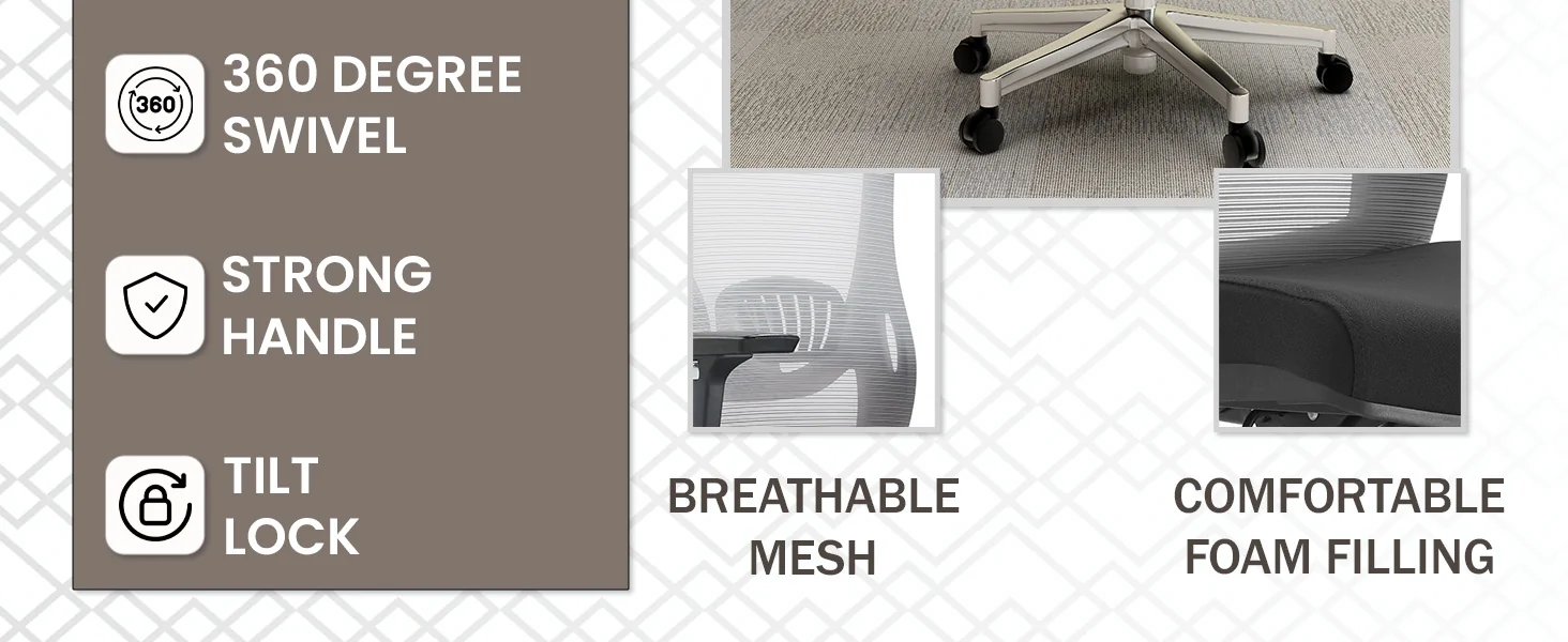 Office Adorit Series Office Task Chair In Light Grey