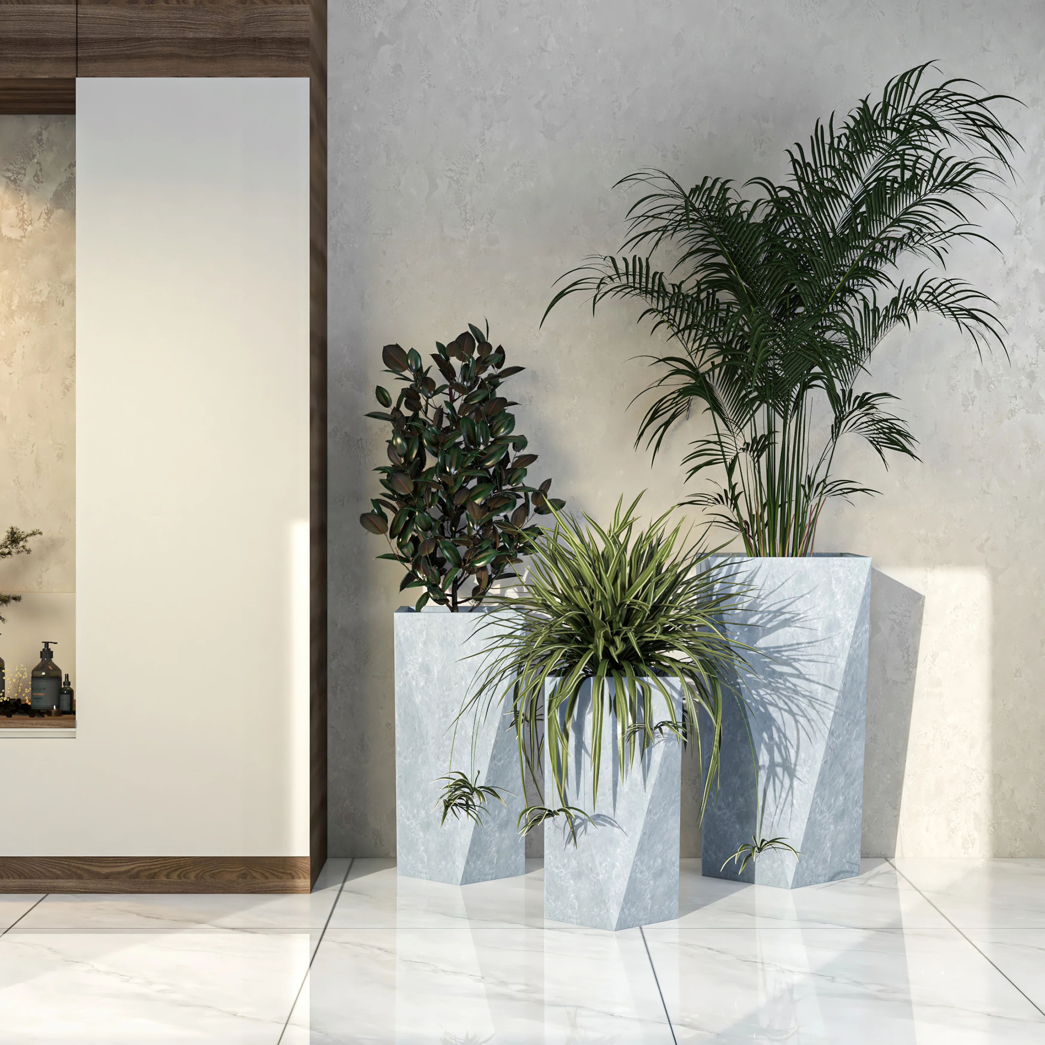 Aloe Series Planter set in Grey