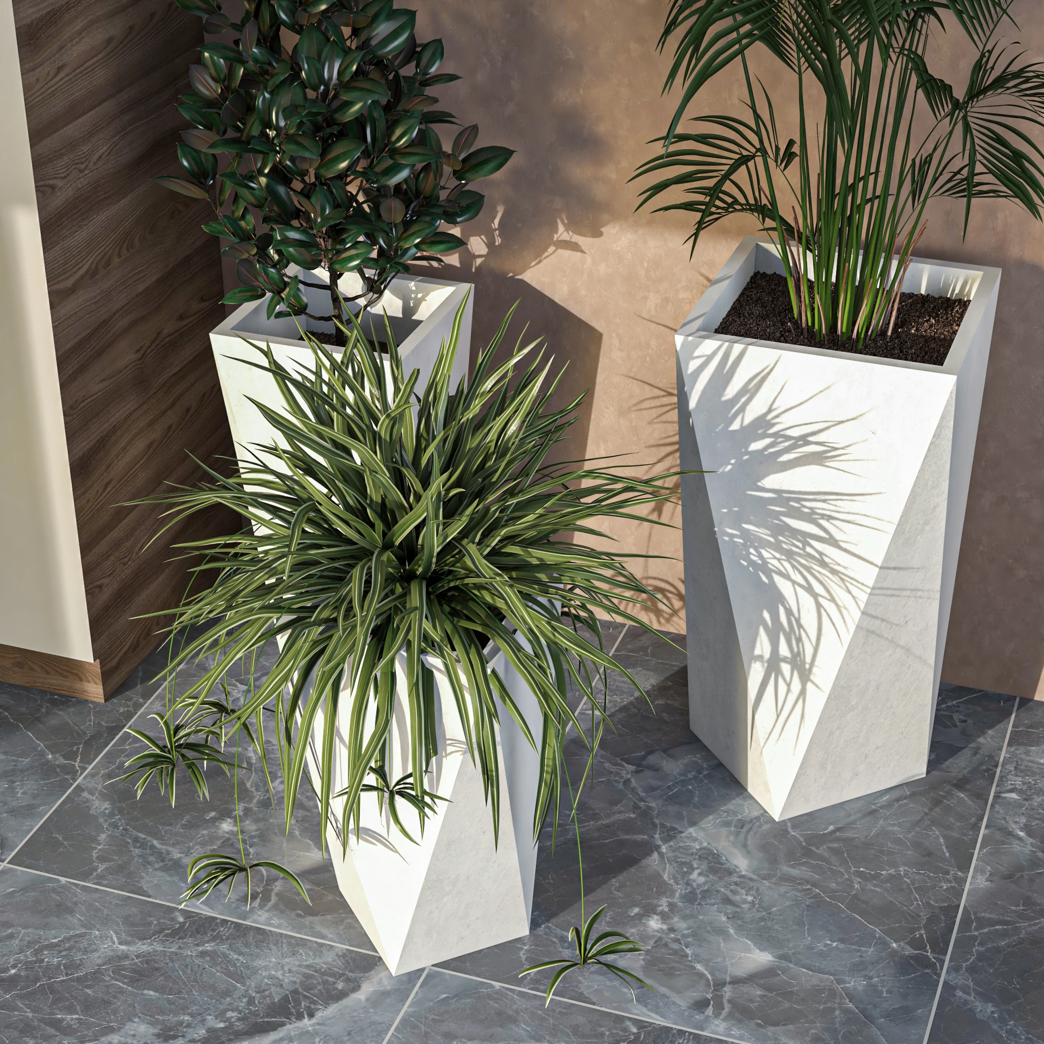 Aloe Series Planter set in White