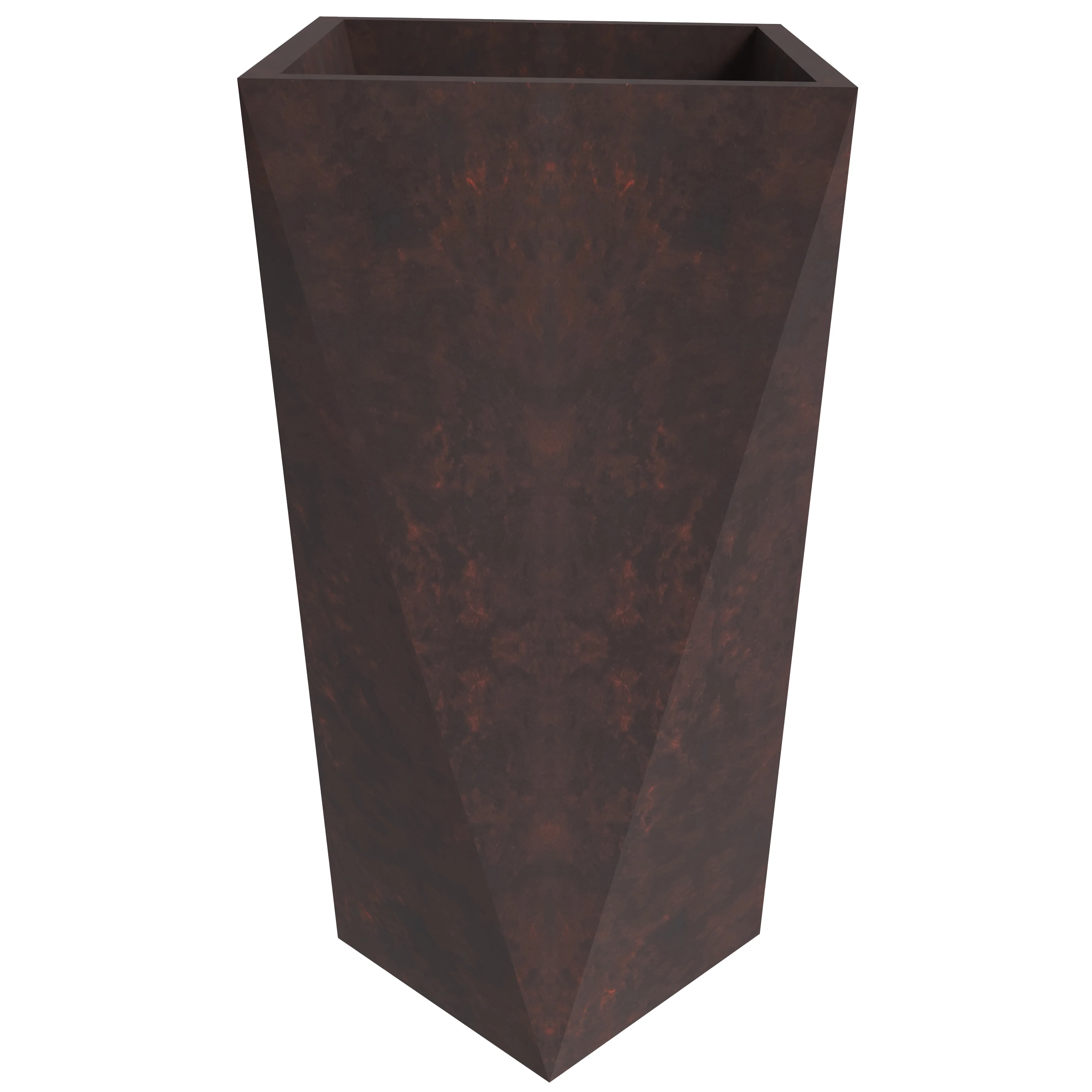 Aloe Series PolyStone Planter in Brown, 13 x 13, 24 High