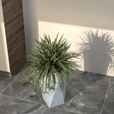 Aloe Series PolyStone Planter in Grey, 13 x 13, 24 High
