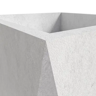 Aloe Series PolyStone Planter in White, 13 x 13, 24 High