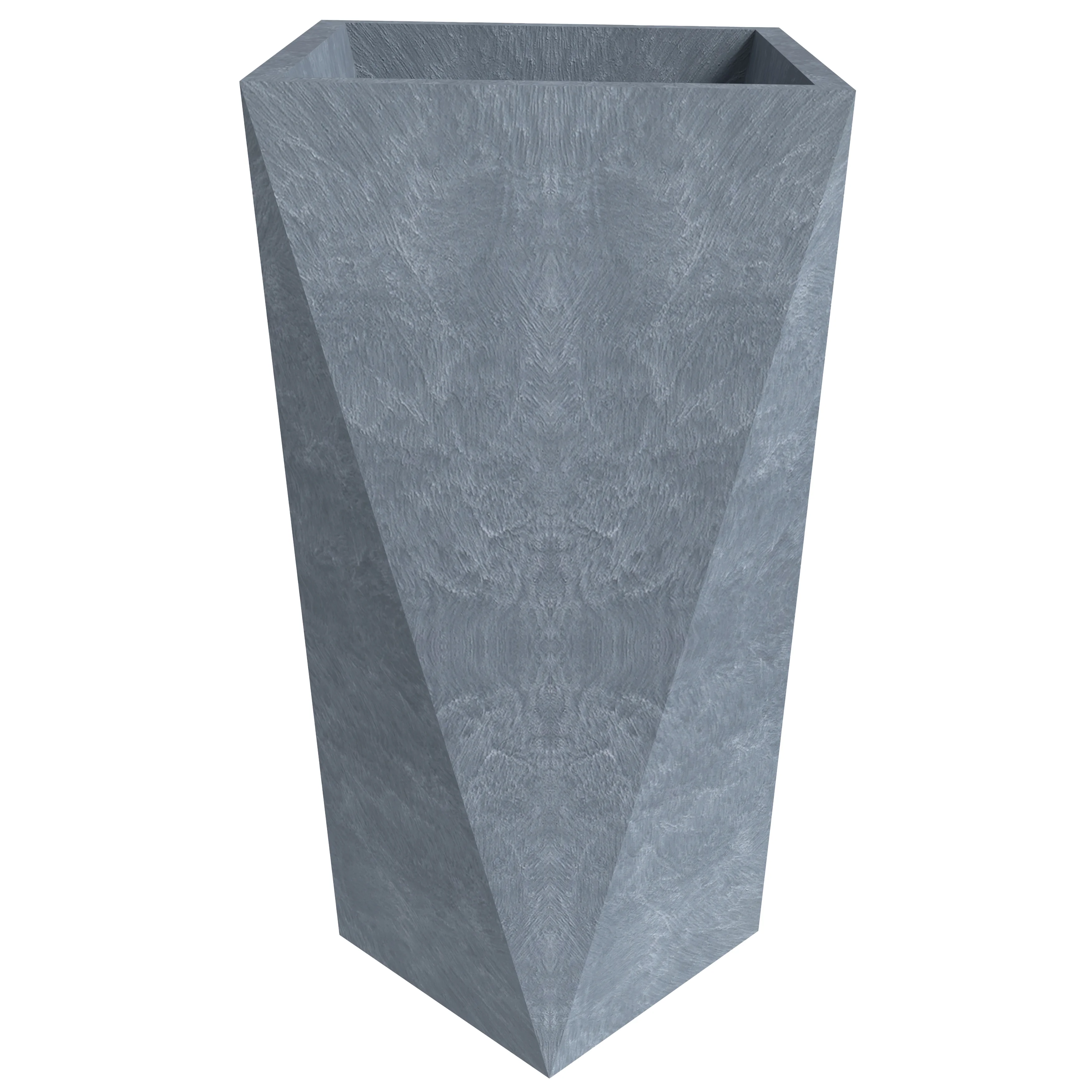 Aloe Series PolyStone Planter in Grey, 13.8 x 13.8, 28.7 High
