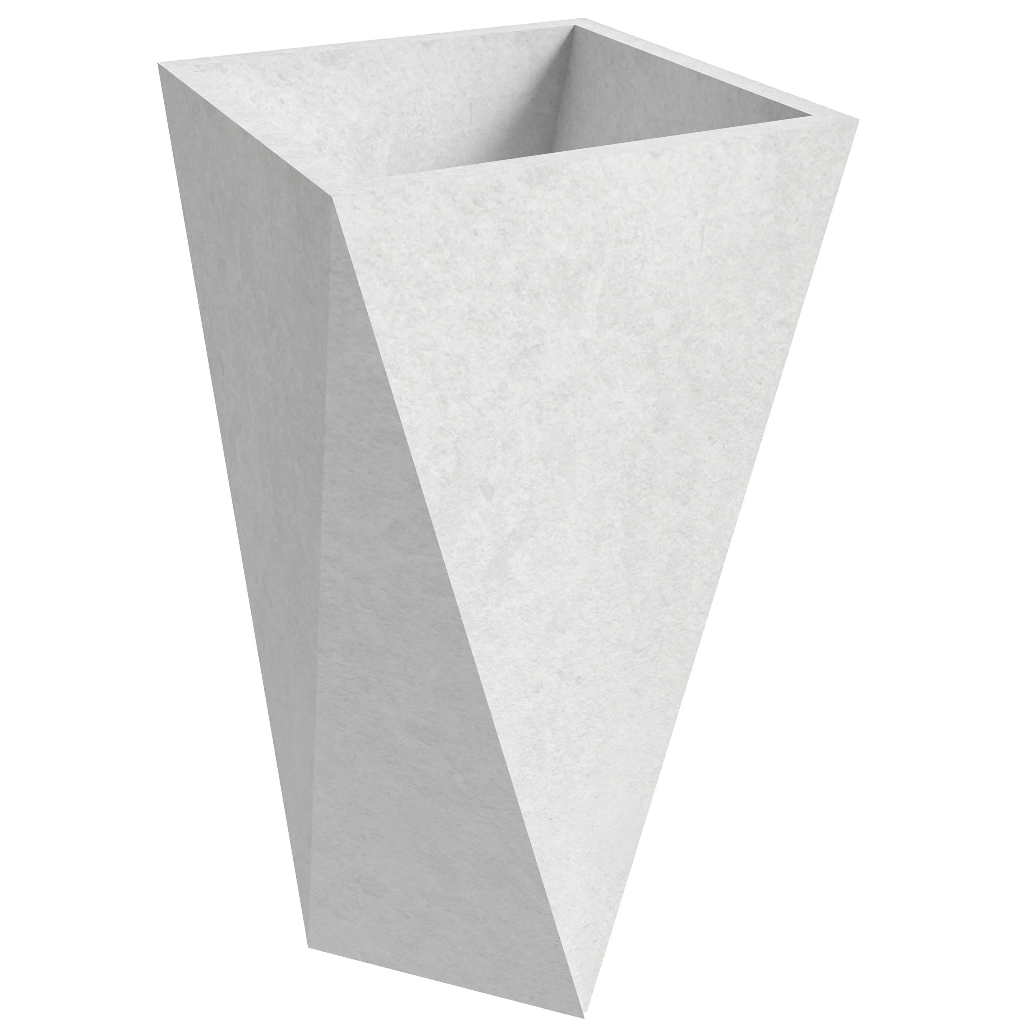 Aloe Series PolyStone Planter in White, 13.8 x 13.8, 28.7 High
