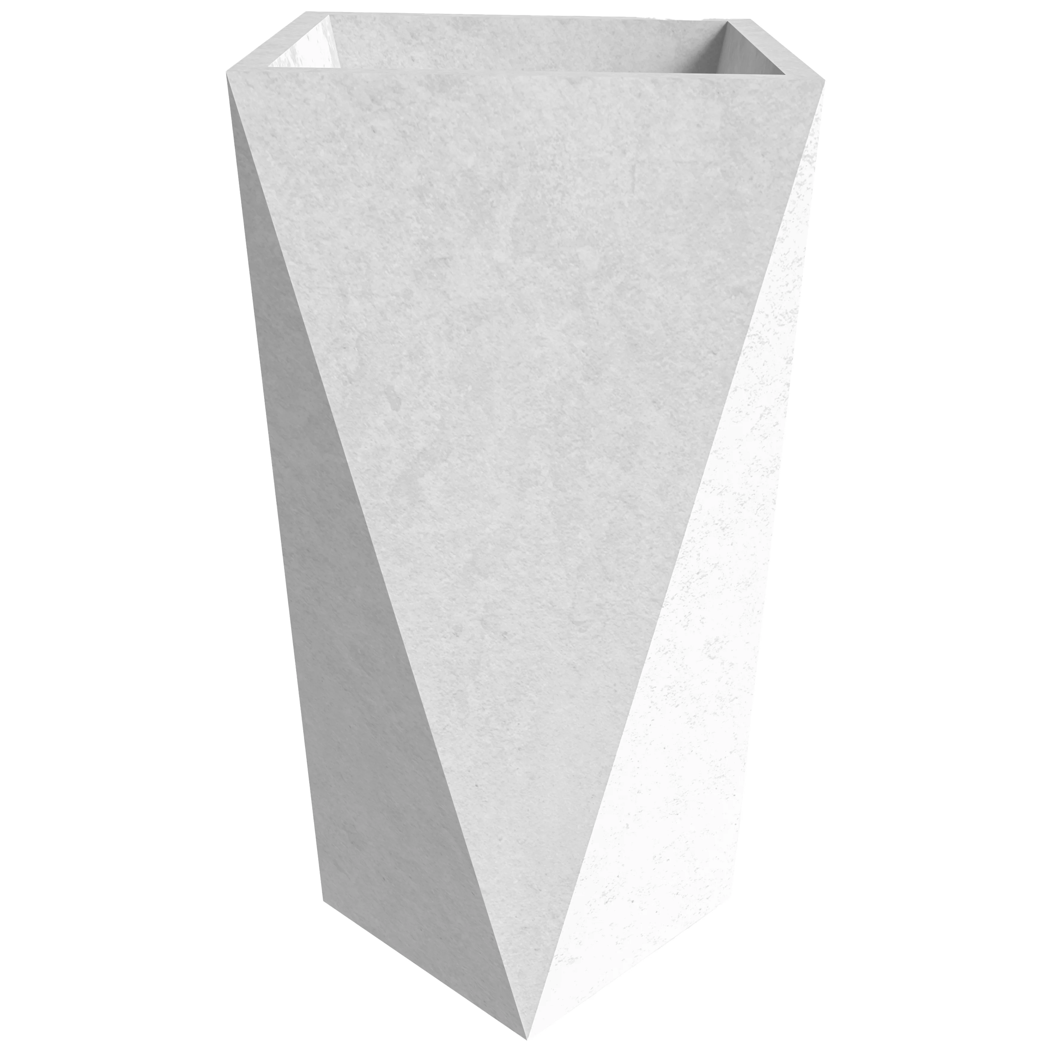 Aloe Series PolyStone Planter in White, 17 x 17, 34.6 High